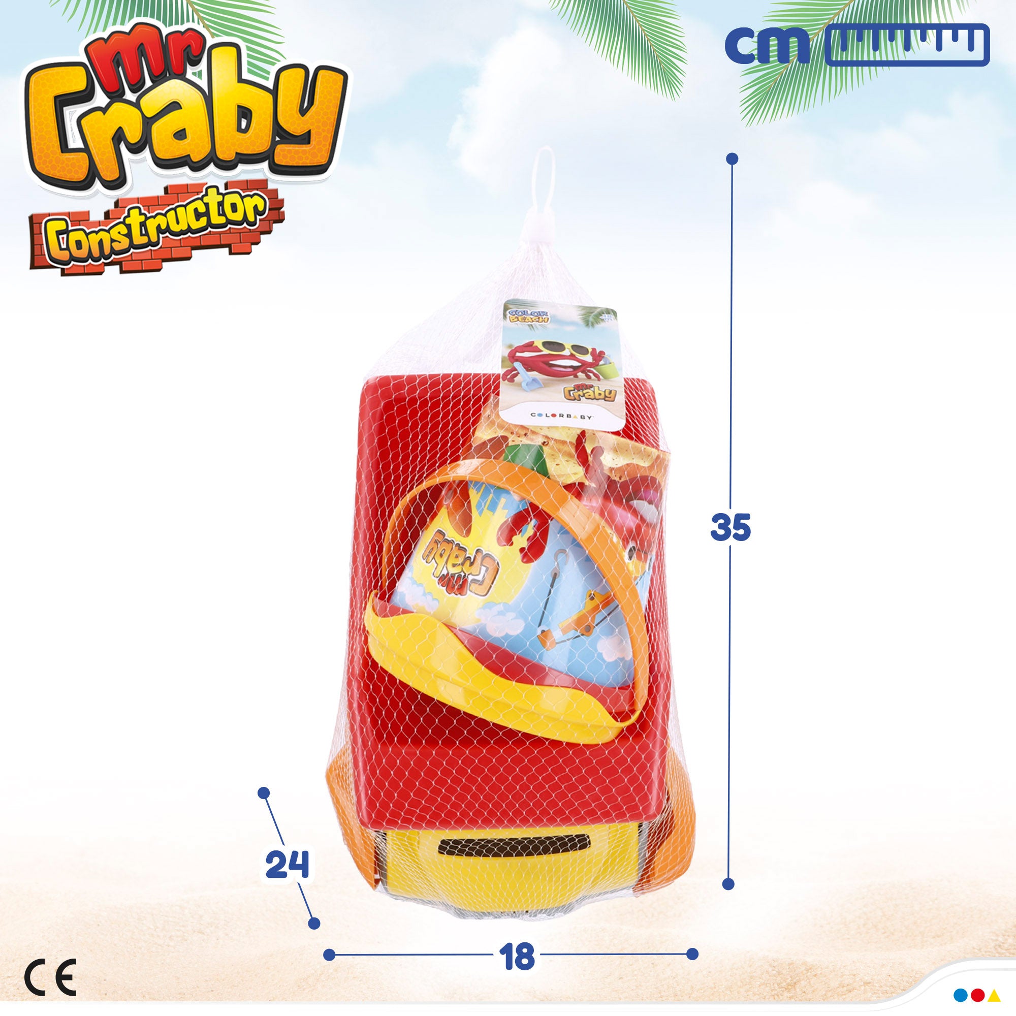 Set playa camión y cubo con accesorios Mr Craby Constructor