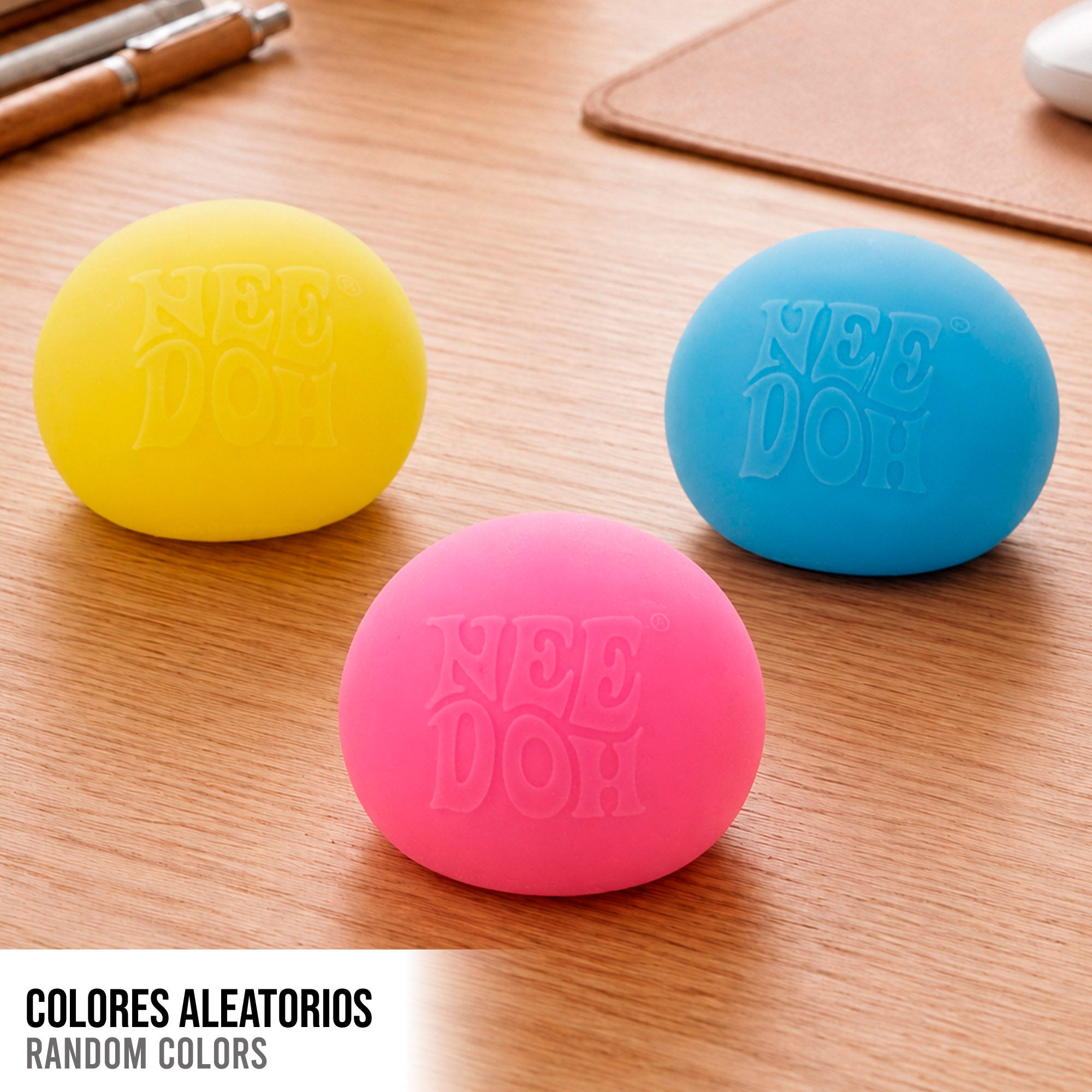 Nee-Doh Pack 3 pelotas antiestrés cambia color squishy 6 cm