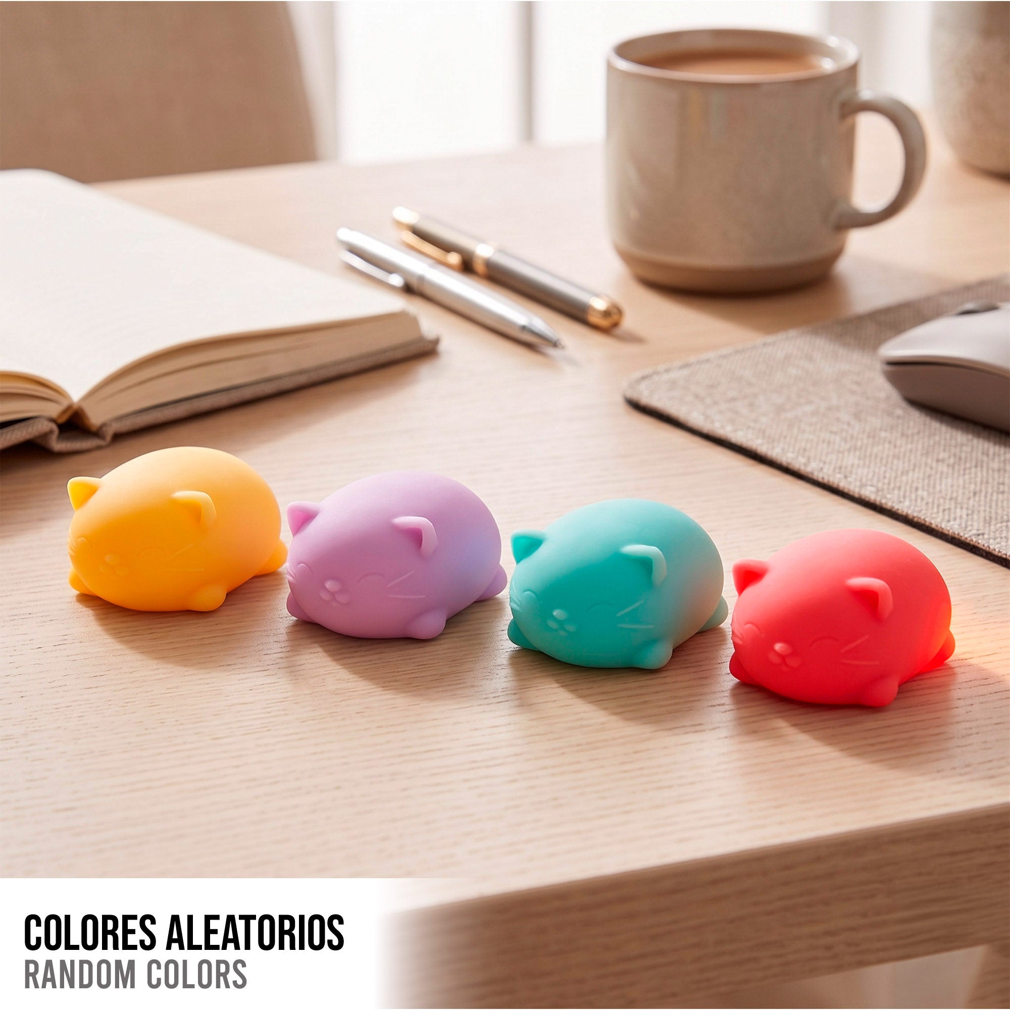 Nee-Doh Pack 3 gatos antiestrés squishy 6 cm