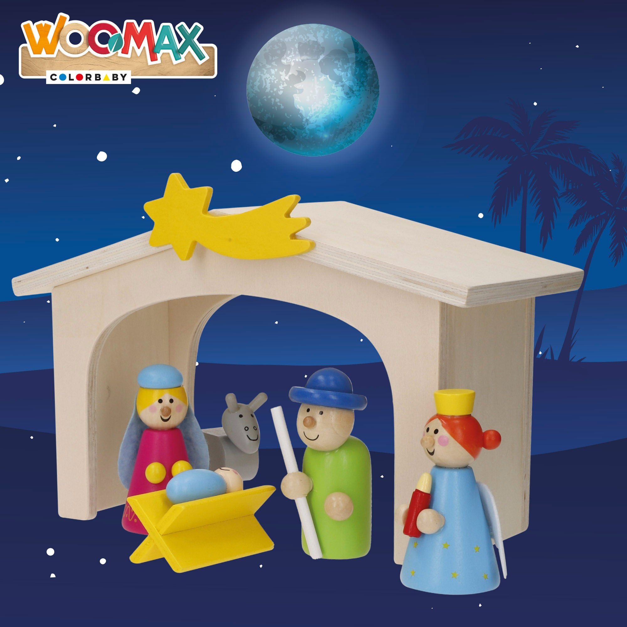 WOOMAX Belén de madera 11 piezas