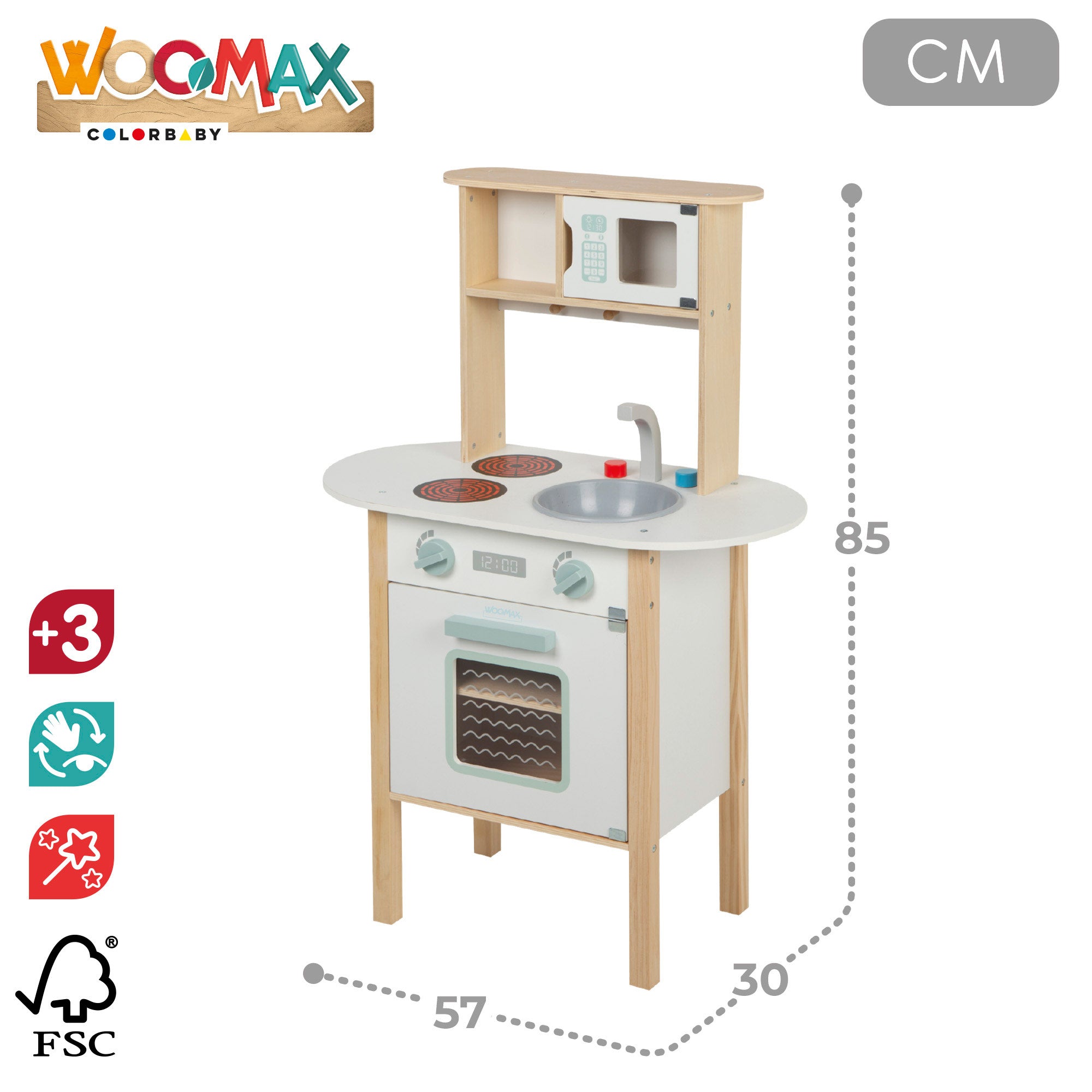 WOOMAX Cocinita de madera con utensilios