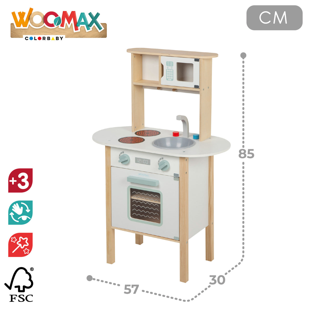 WOOMAX Cocinita de madera con utensilios