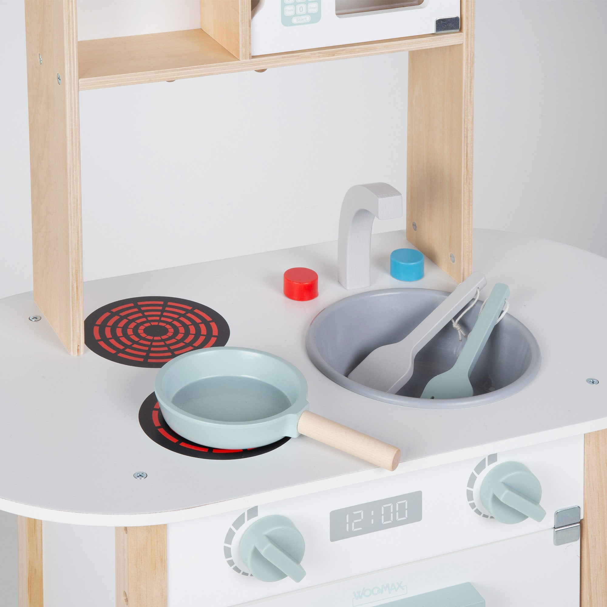 WOOMAX Cocinita de madera con utensilios