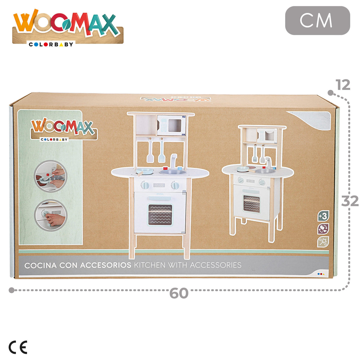 WOOMAX Cocinita de madera con utensilios