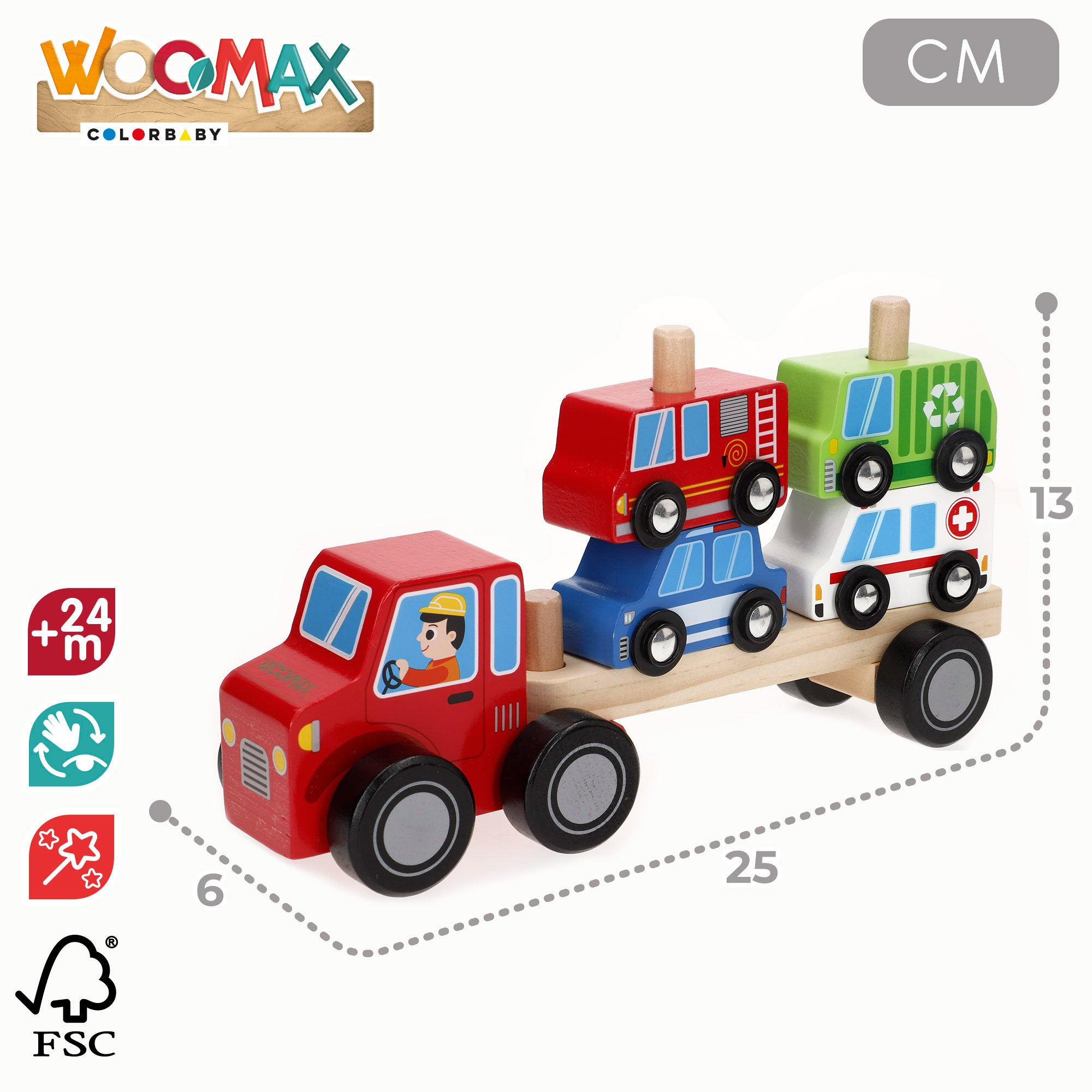 WOOMAX Camión de madera apilable