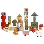 WOOMAX Zookabee Bloques de construcción de madera animales granja 36 pcs
