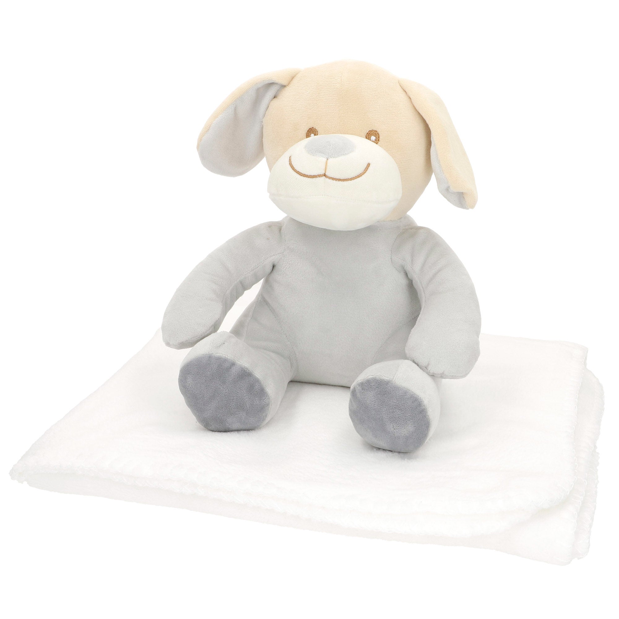 Peluche perrito con manta para bebé 25 cm Genial Baby