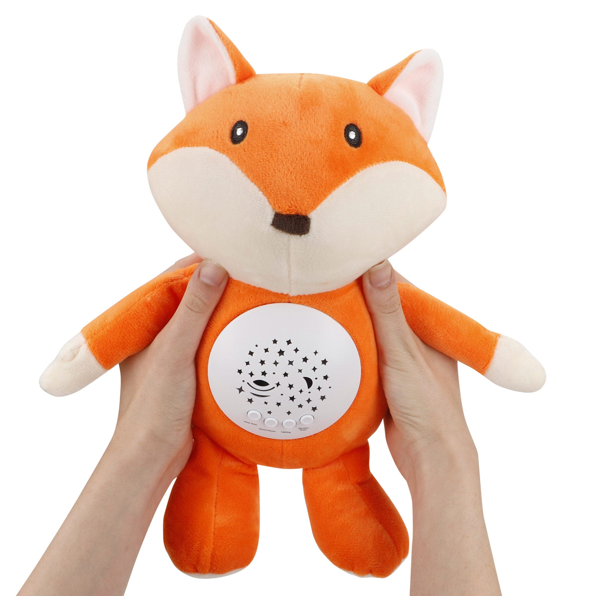 Peluche proyector estrellas con luz y sonido zorro Genial Baby