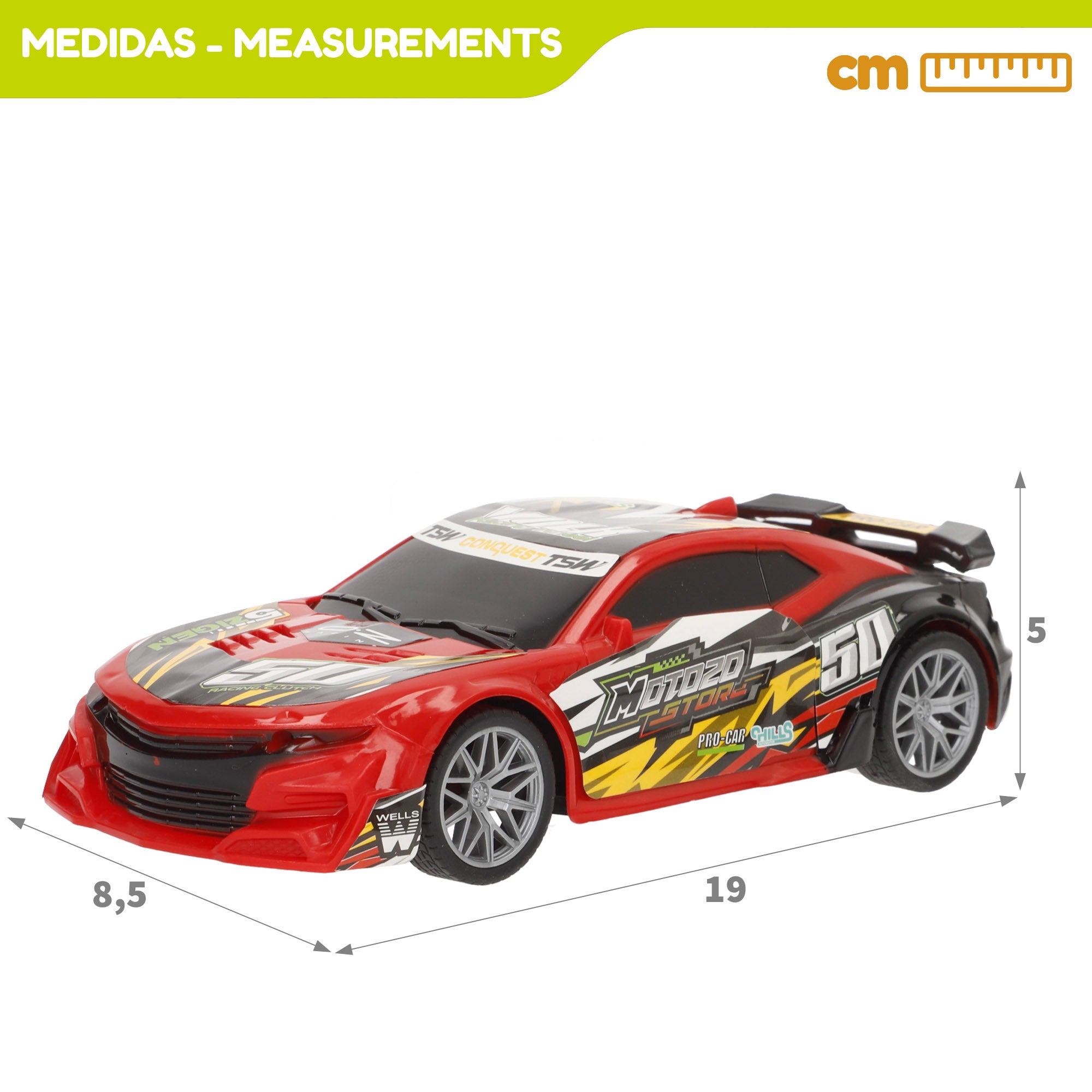 Coche teledirigido carreras con luz y sonido Speed & Go