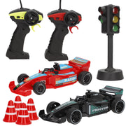 Conjunto de 2 carros de Fórmula 1 com comando e luzes Speed&amp; Go