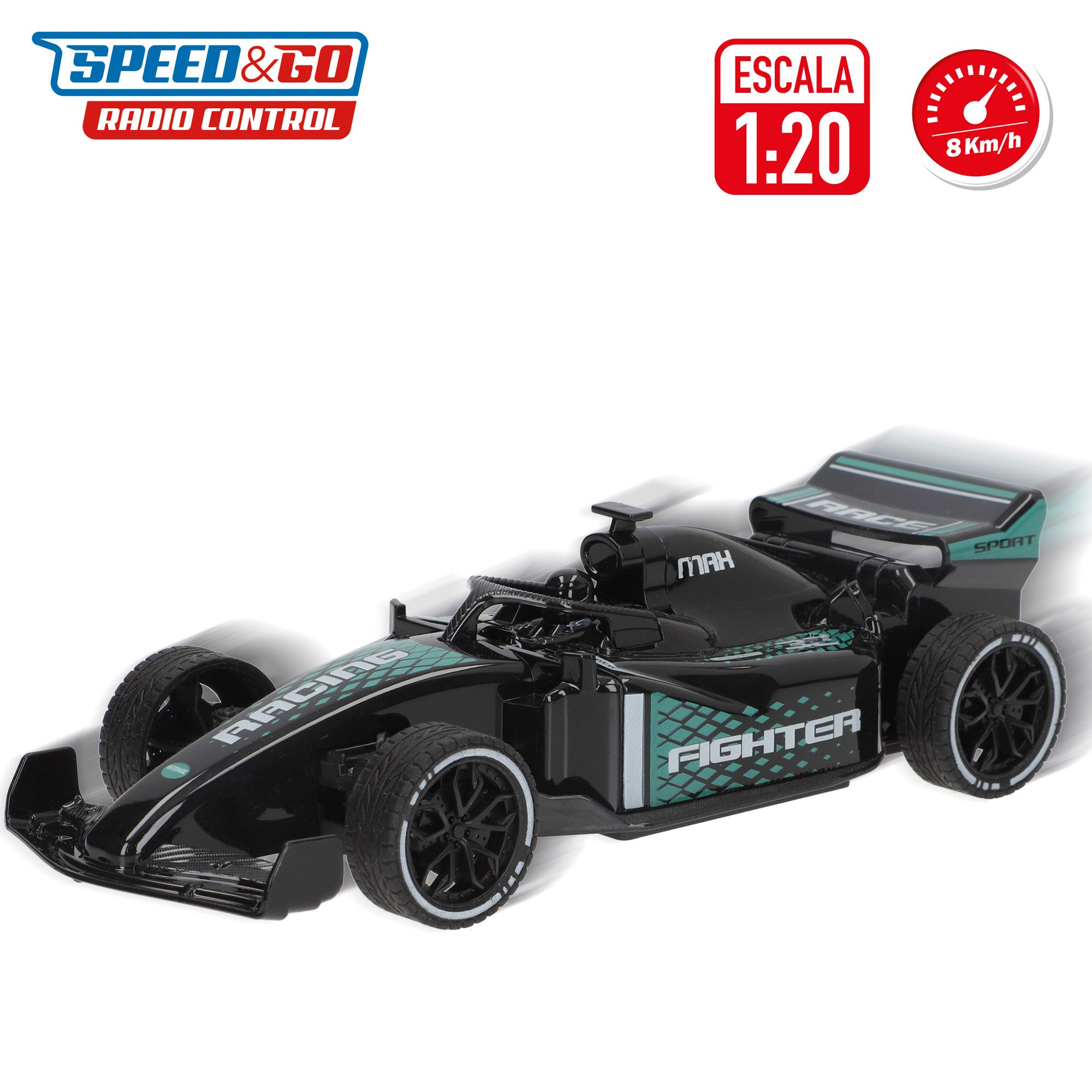Conjunto de 2 carros de Fórmula 1 com comando e luzes Speed&amp; Go
