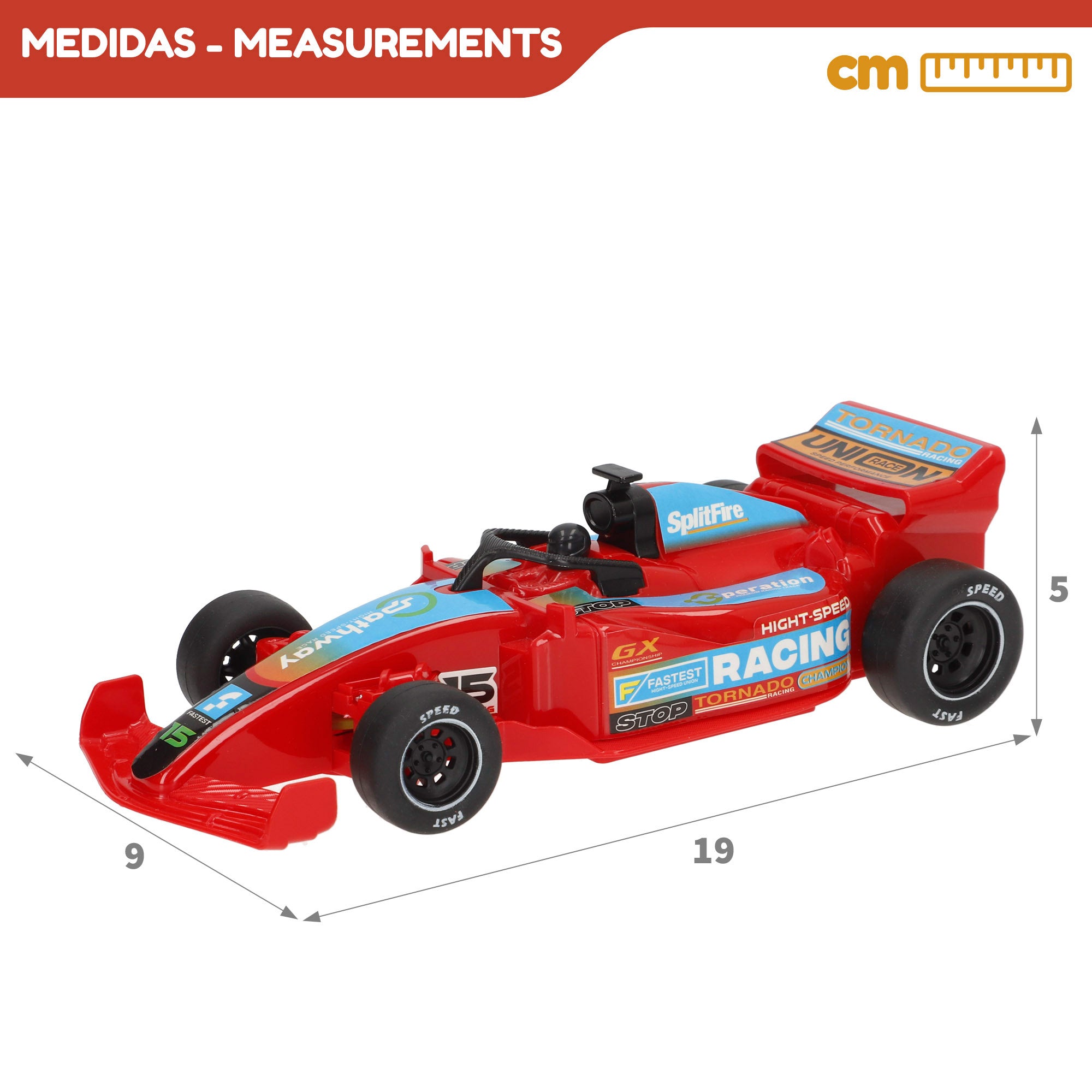 Conjunto de 2 carros de Fórmula 1 com comando e luzes Speed&amp; Go