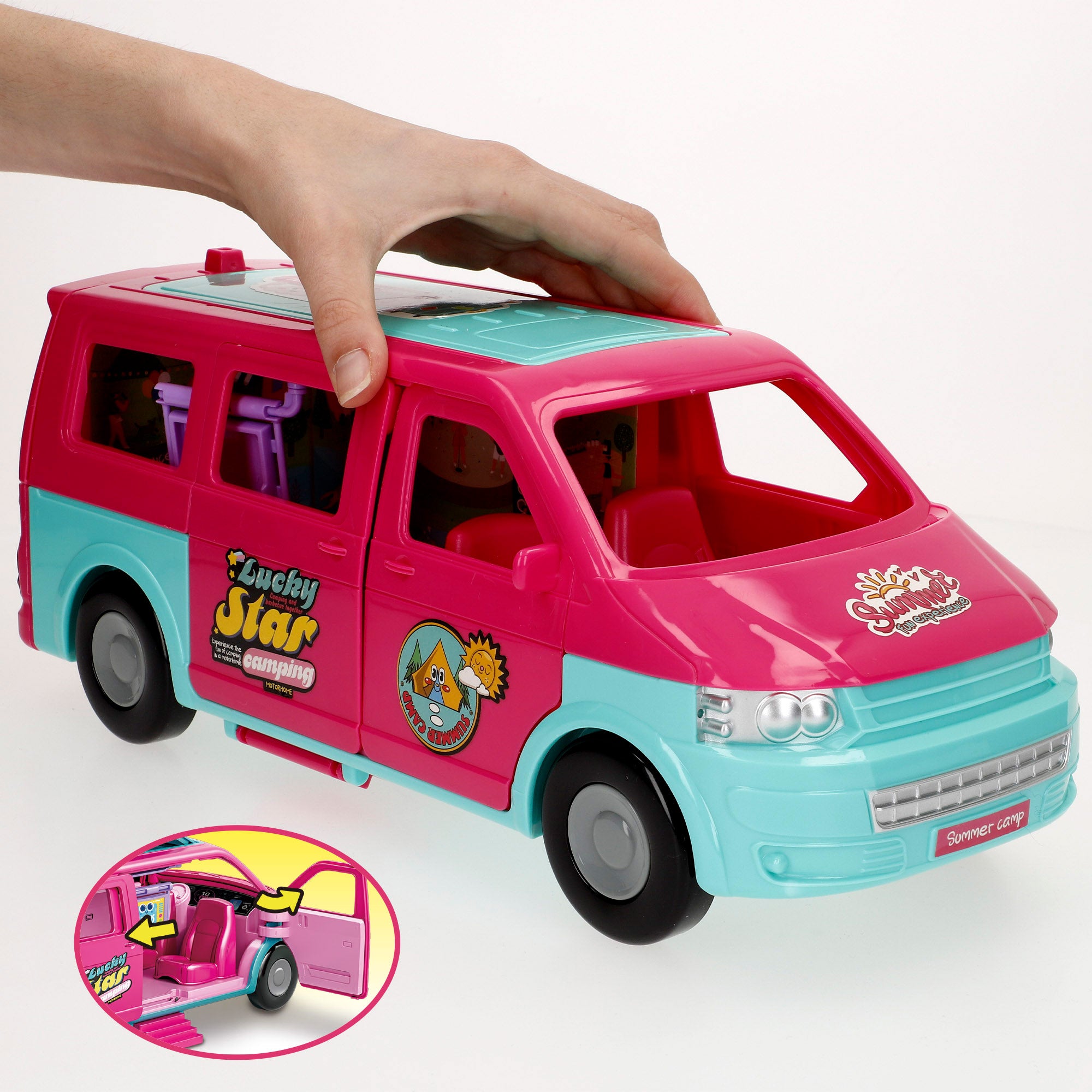Muñeca con furgoneta camping y accesorios Bella