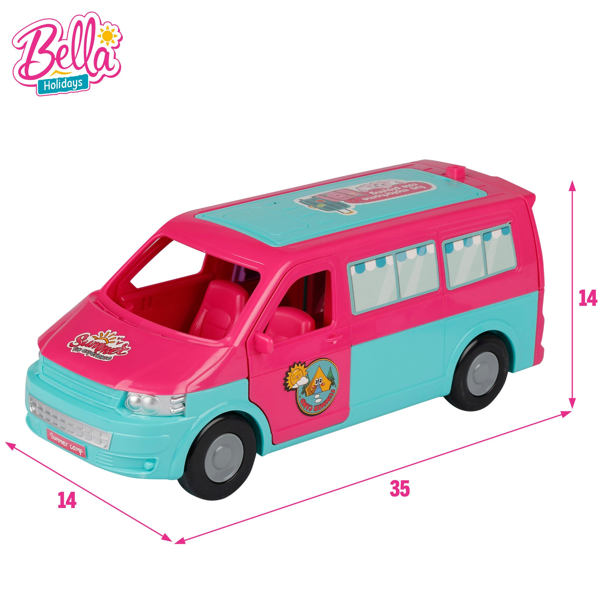 Muñeca con furgoneta camping y accesorios Bella
