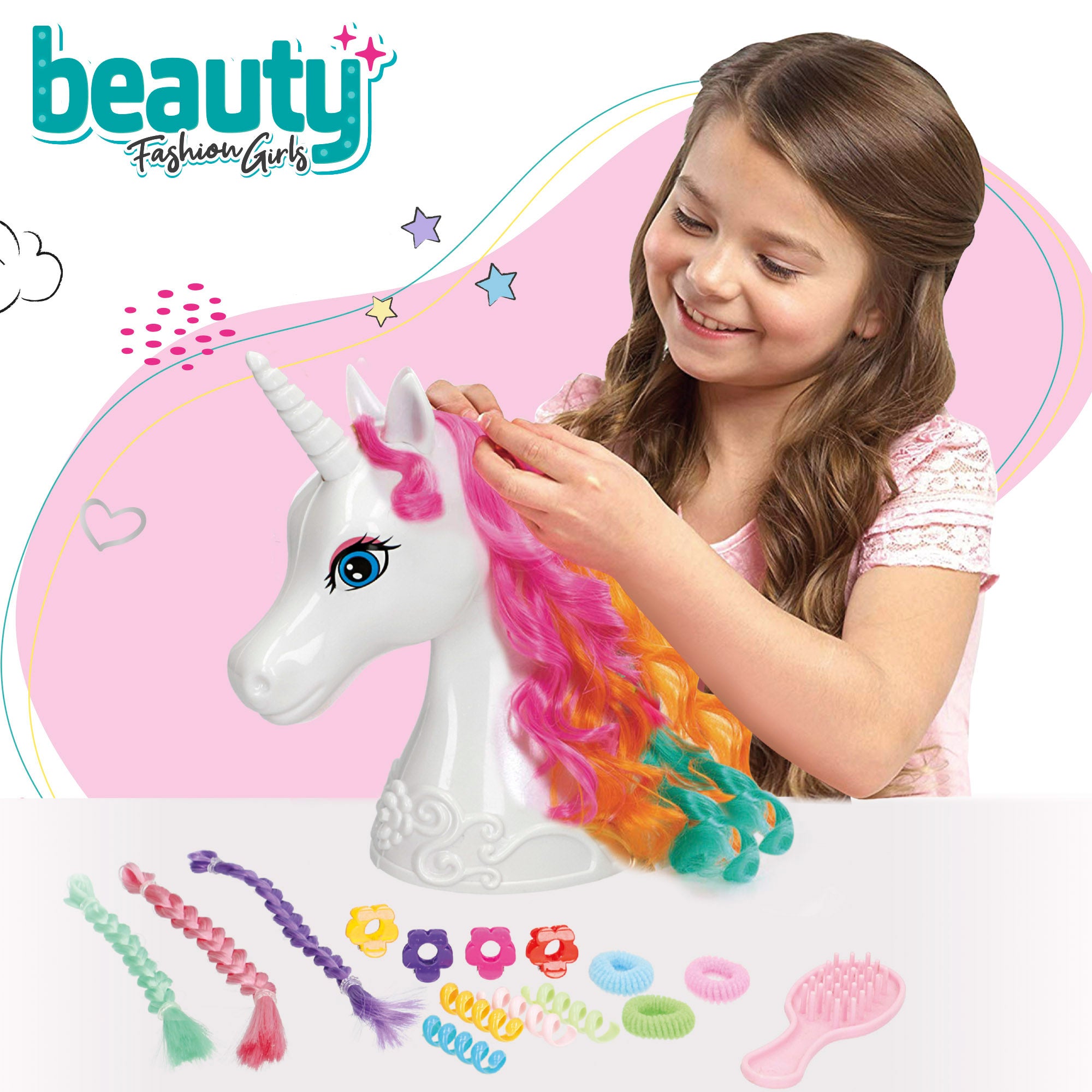 Busto unicornio 22 cm con accesorios Beauty