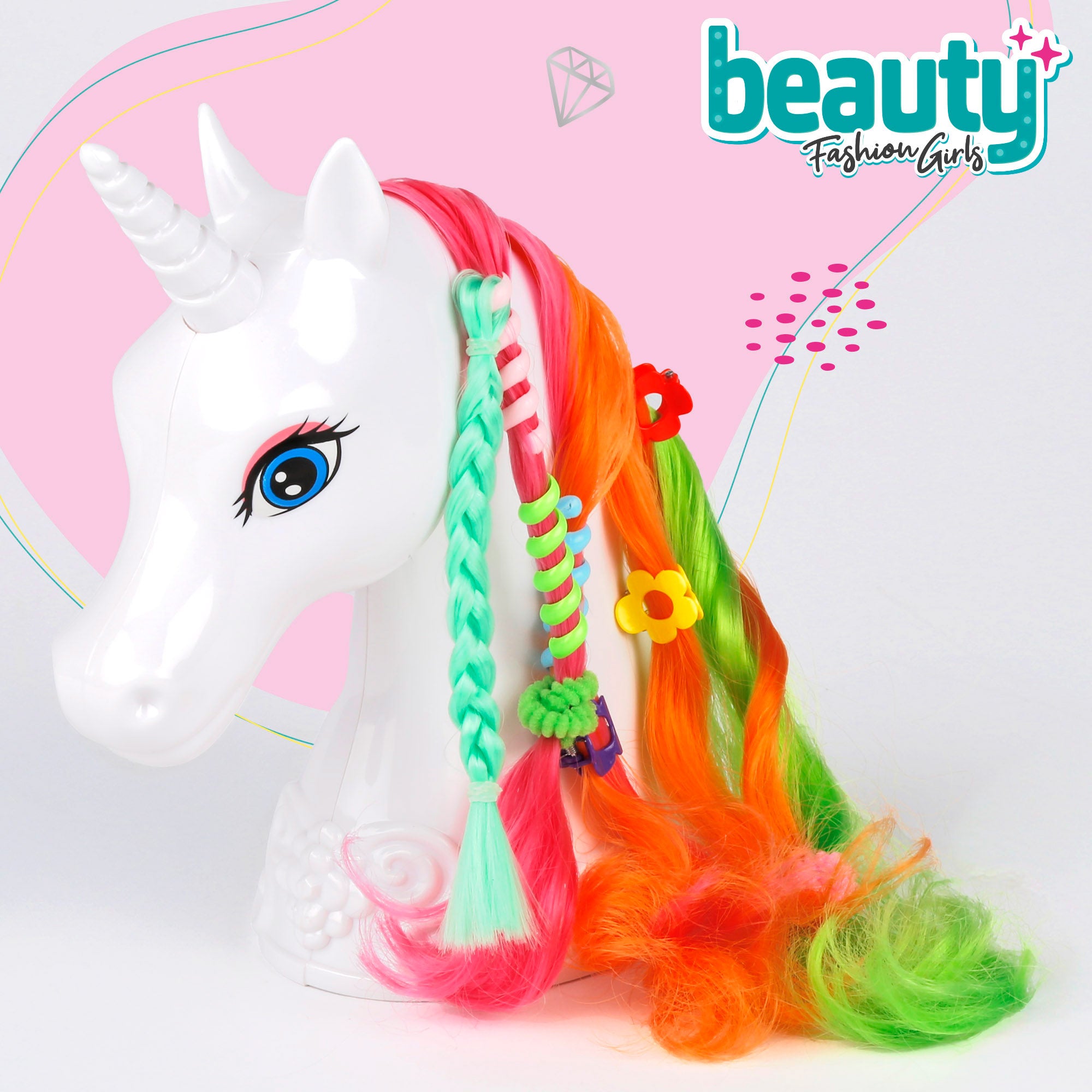 Busto unicornio 22 cm con accesorios Beauty