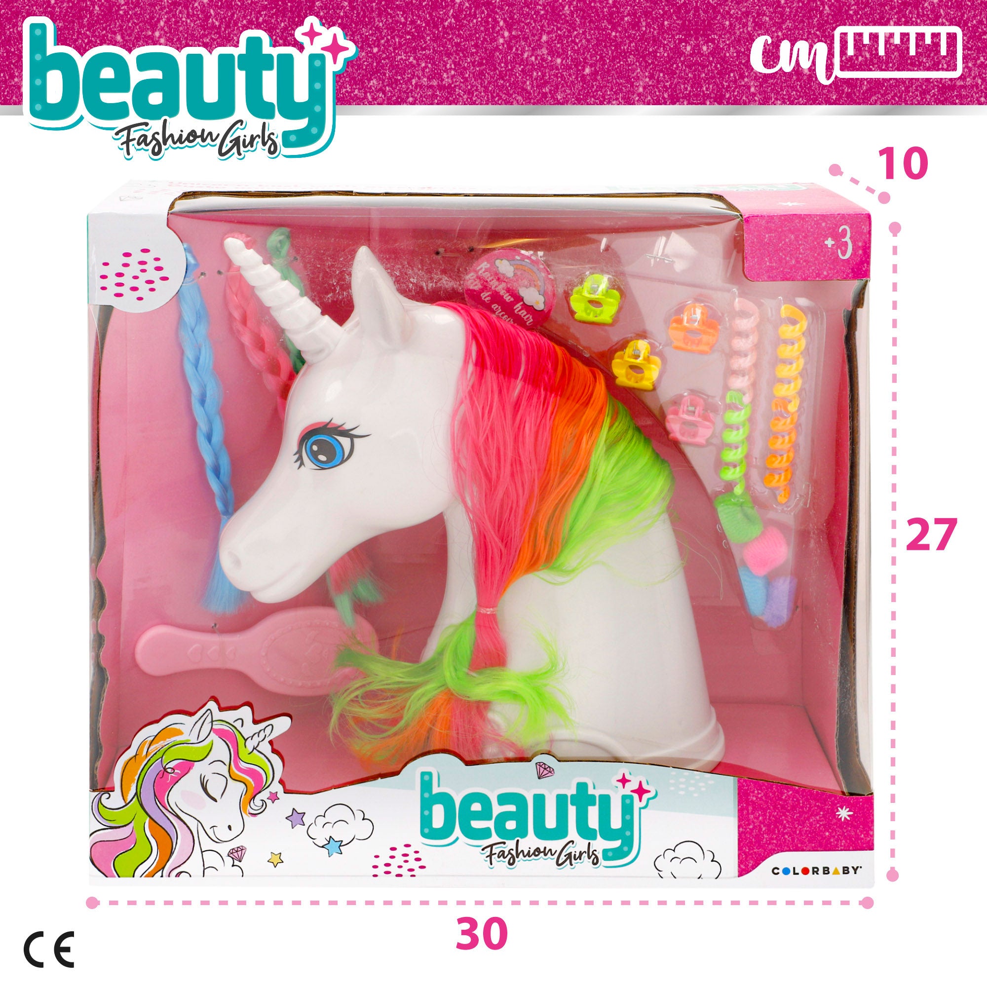 Busto unicornio 22 cm con accesorios Beauty