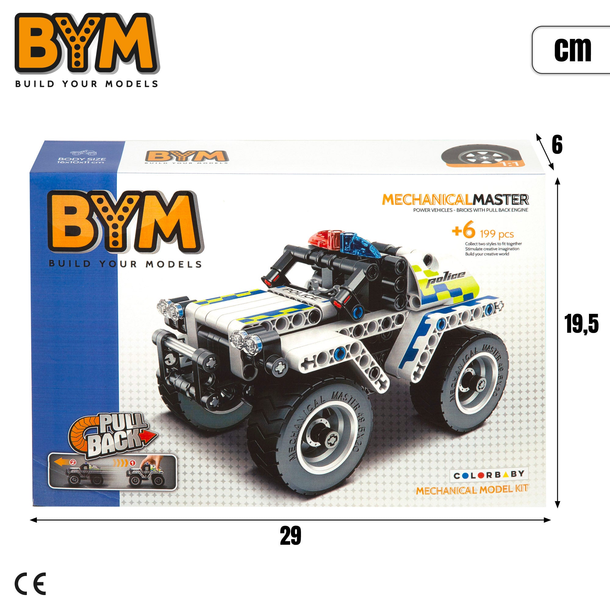 BYM Coche desmontable juguete todoterreno policía 199 piezas