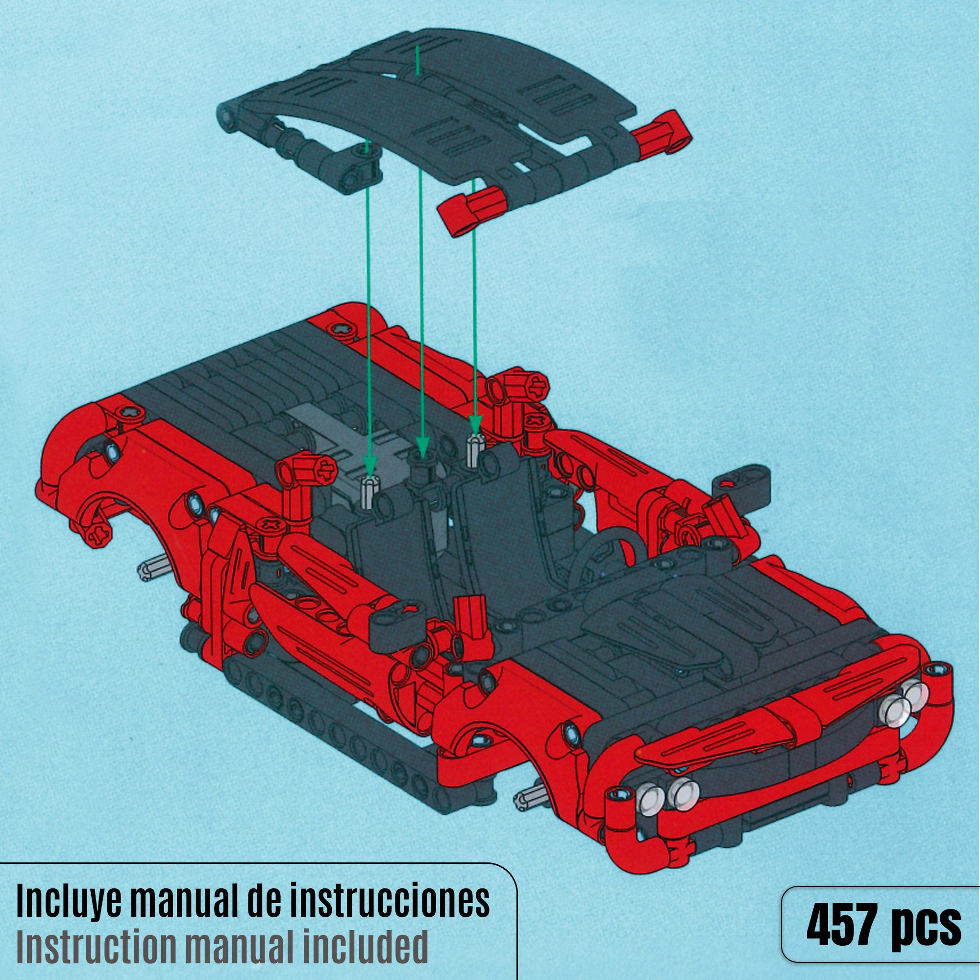 BYM Coche desmontable juguete muscle car 457 piezas