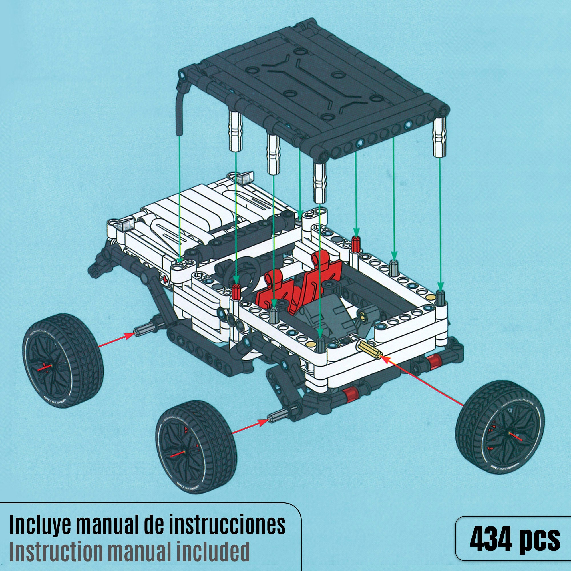 BYM Coche desmontable juguete todoterreno 434 piezas