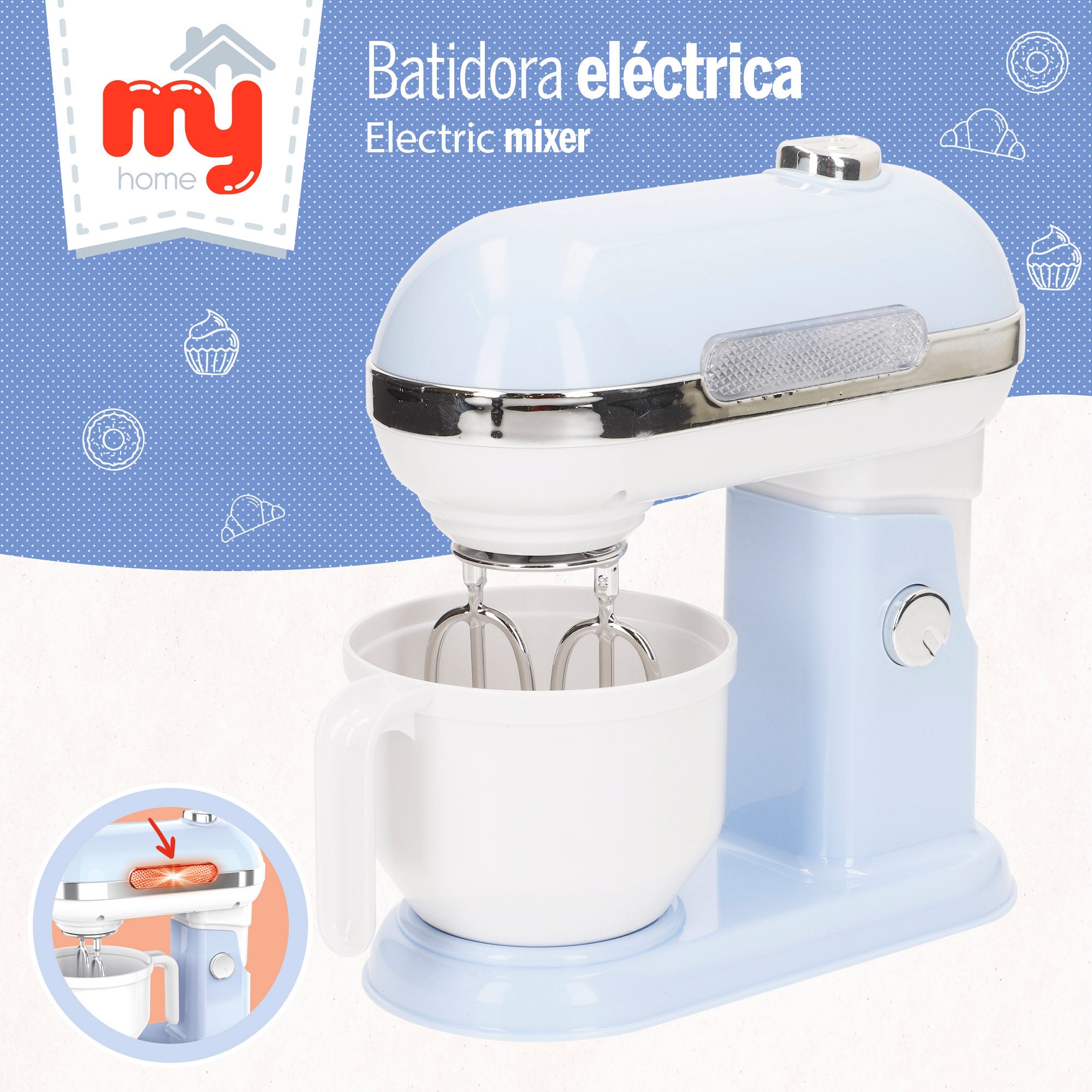 Batidora eléctrica de juguete con luz y sonidos My Home