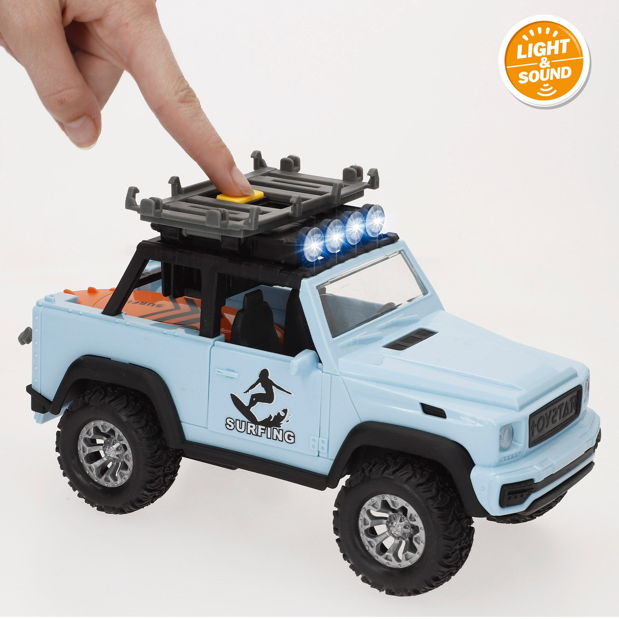 Carro de fricção Speed ​​​​&amp; Go Off-Road 1:16 com luz e som.