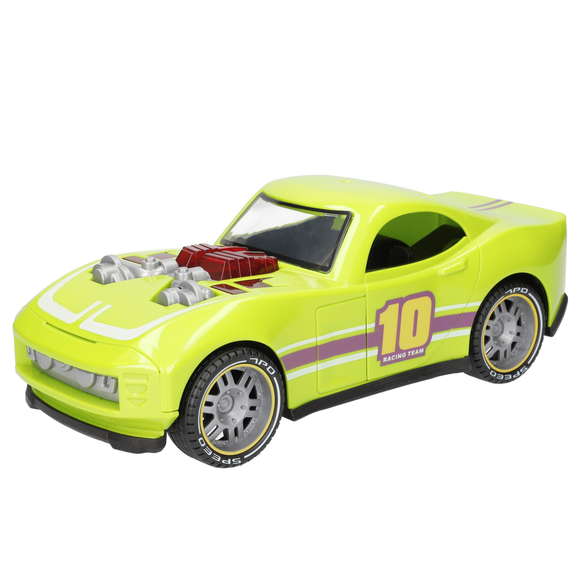 Carro de corrida de fricção Speed ​​​​&amp; Go à escala 1:14 com luz e som.