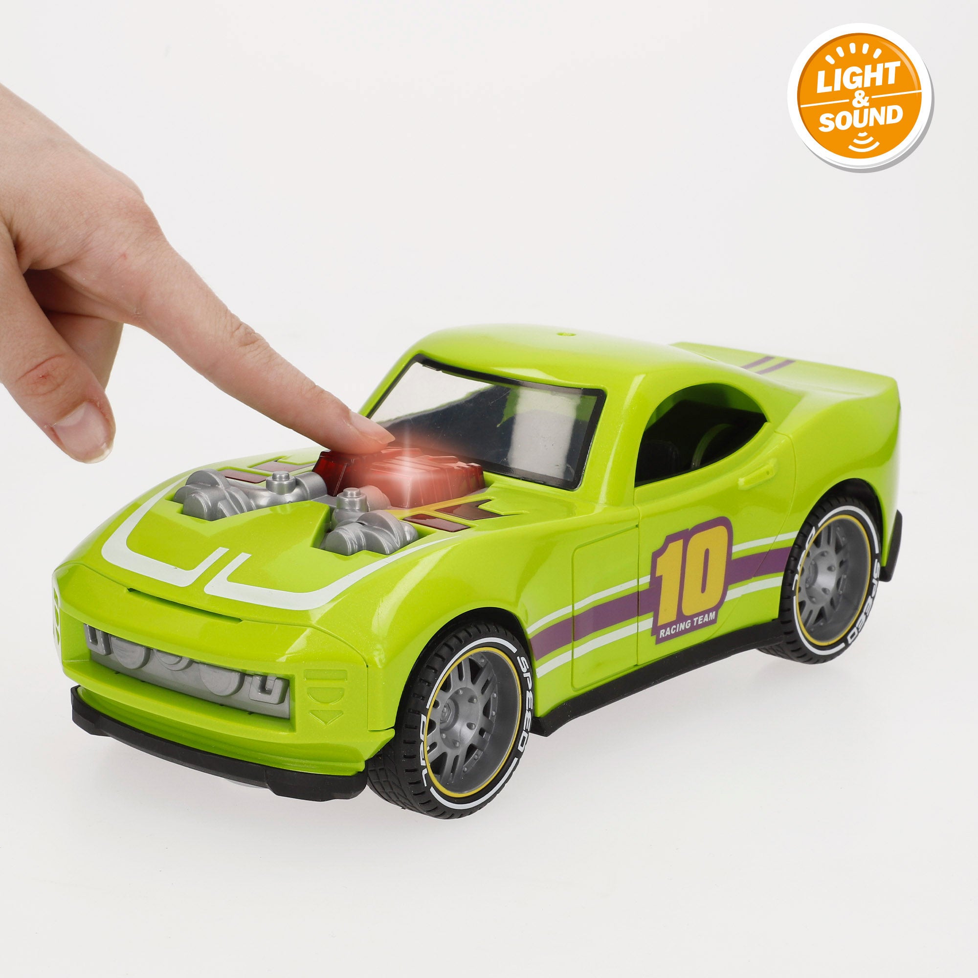 Carro de corrida de fricção Speed ​​​​&amp; Go à escala 1:14 com luz e som.