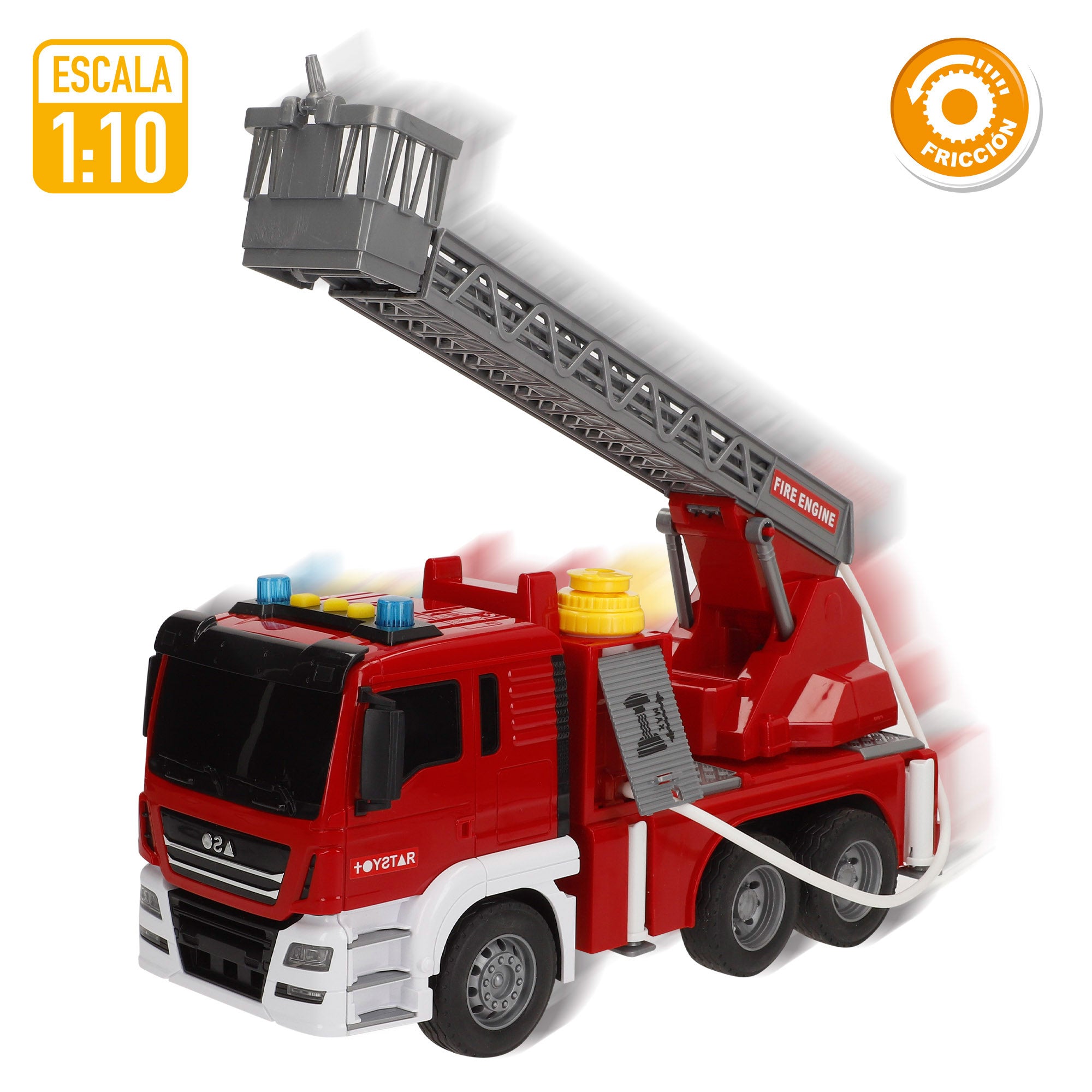 Camión bomberos juguete fricción con luz y sonido 1:10 Speed & Go