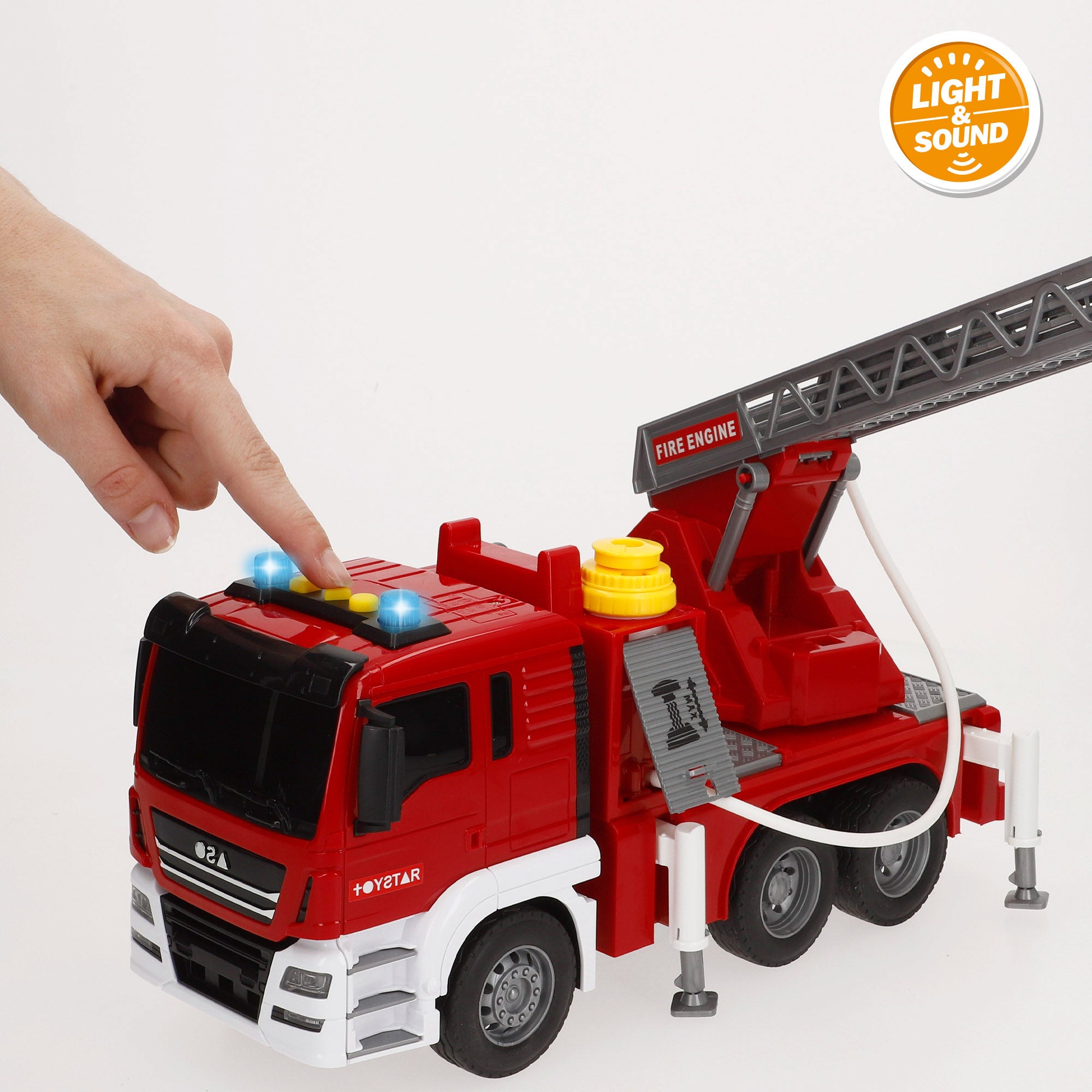 Camión bomberos juguete fricción con luz y sonido 1:10 Speed & Go