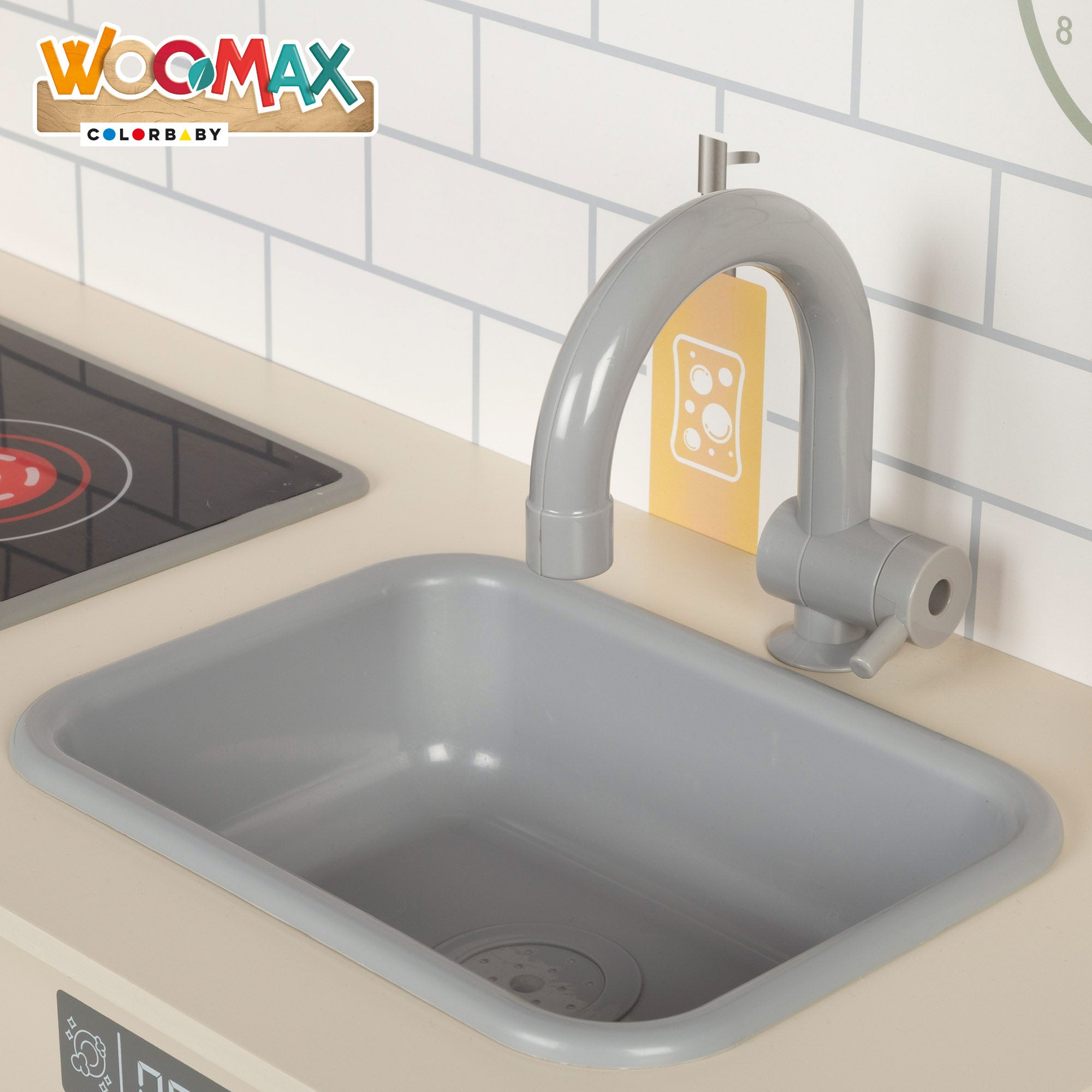 WOOMAX Cocina de madera eléctrica con luz, sonido y accesorios 30x68x102 cm