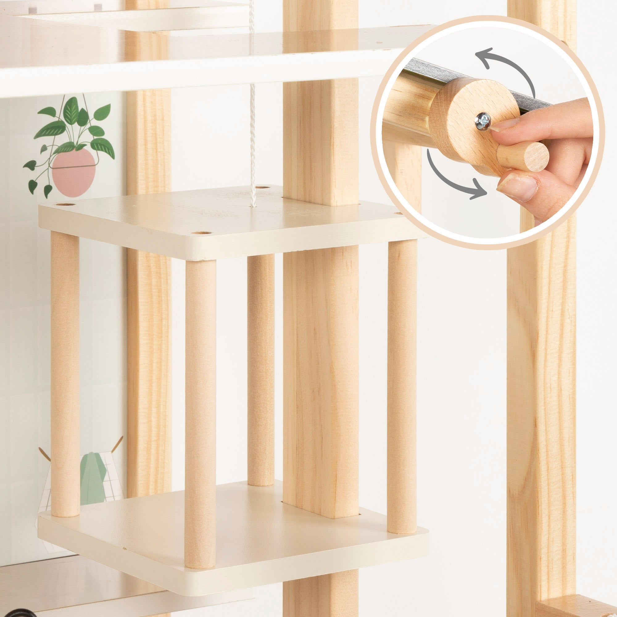 WOOMAX Casa de muñecas de madera 3 plantas con accesorios