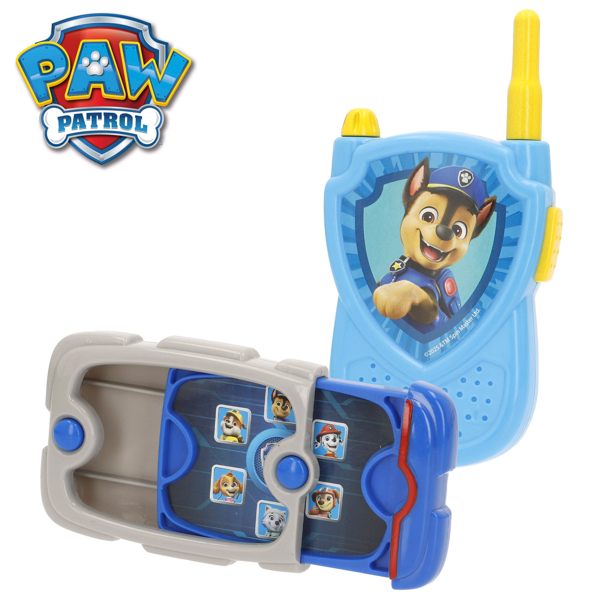 Pack com megafone do Chase da Patrulha Pata e acessórios.