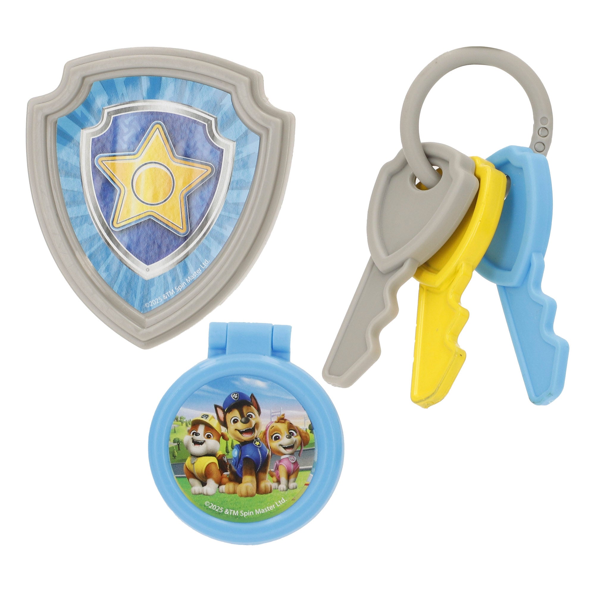 Pack com megafone do Chase da Patrulha Pata e acessórios.