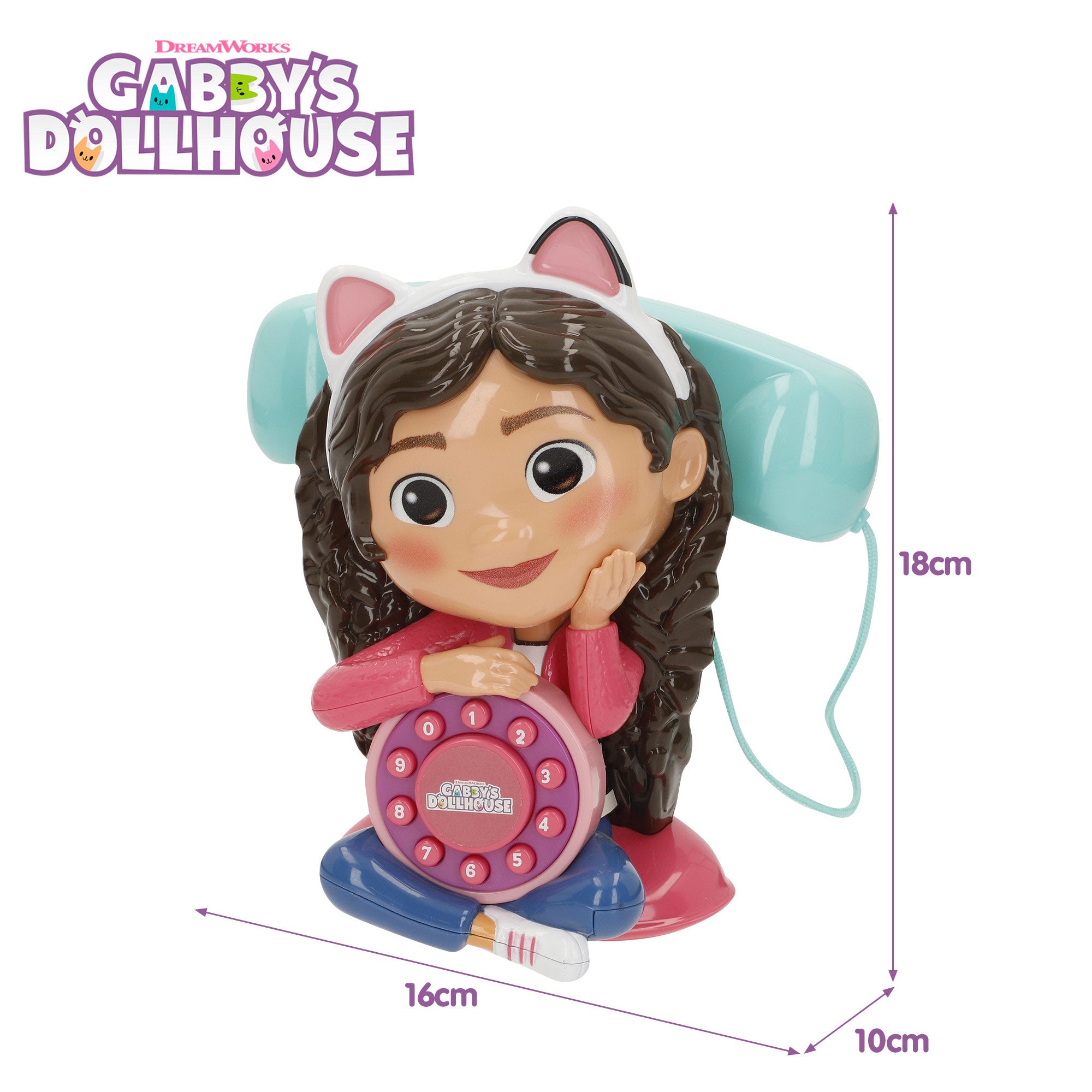 Gabby's Dollhouse Teléfono interactivo de juguete con sonidos y melodías