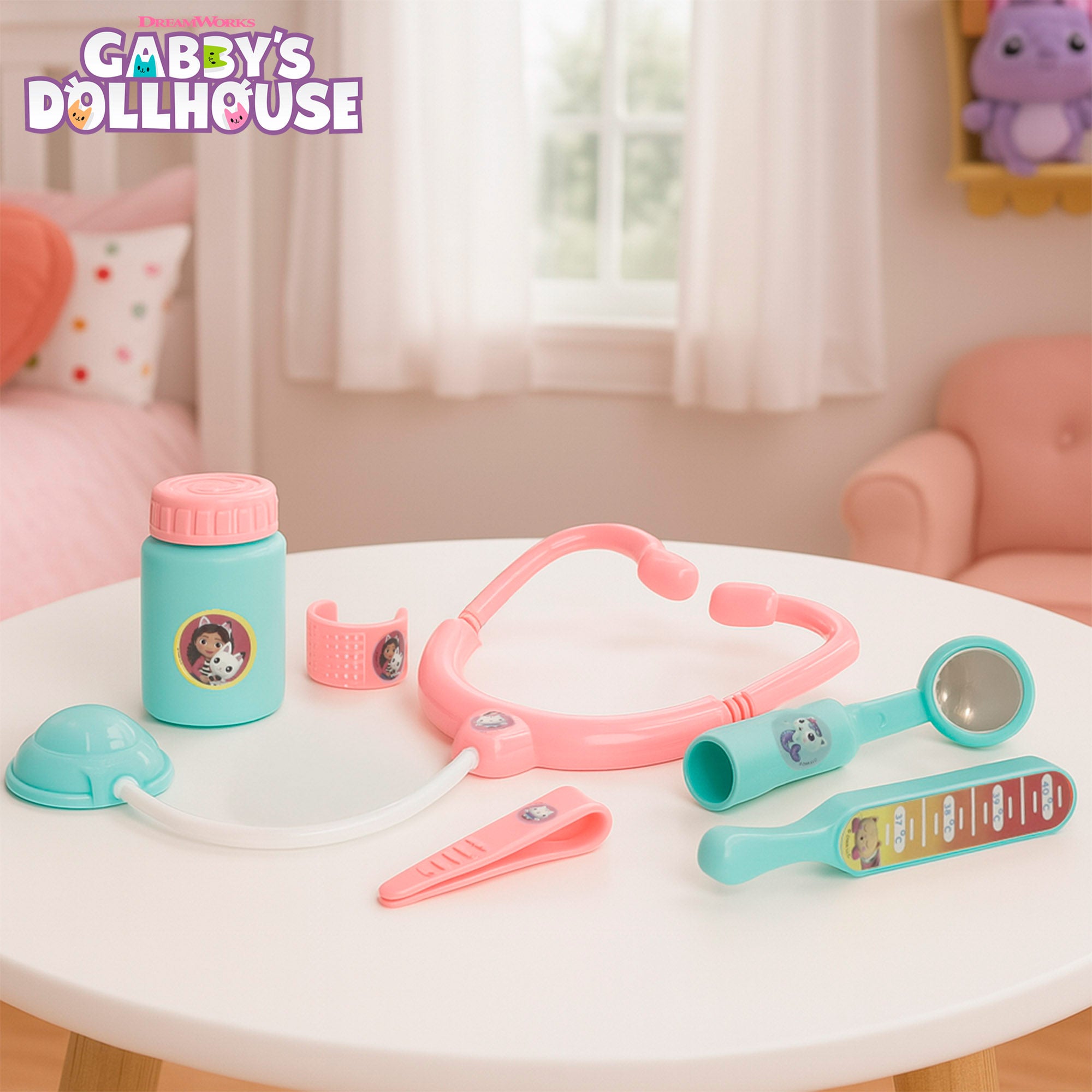 Kit de médico para casa de bonecas da Gabby com acessórios