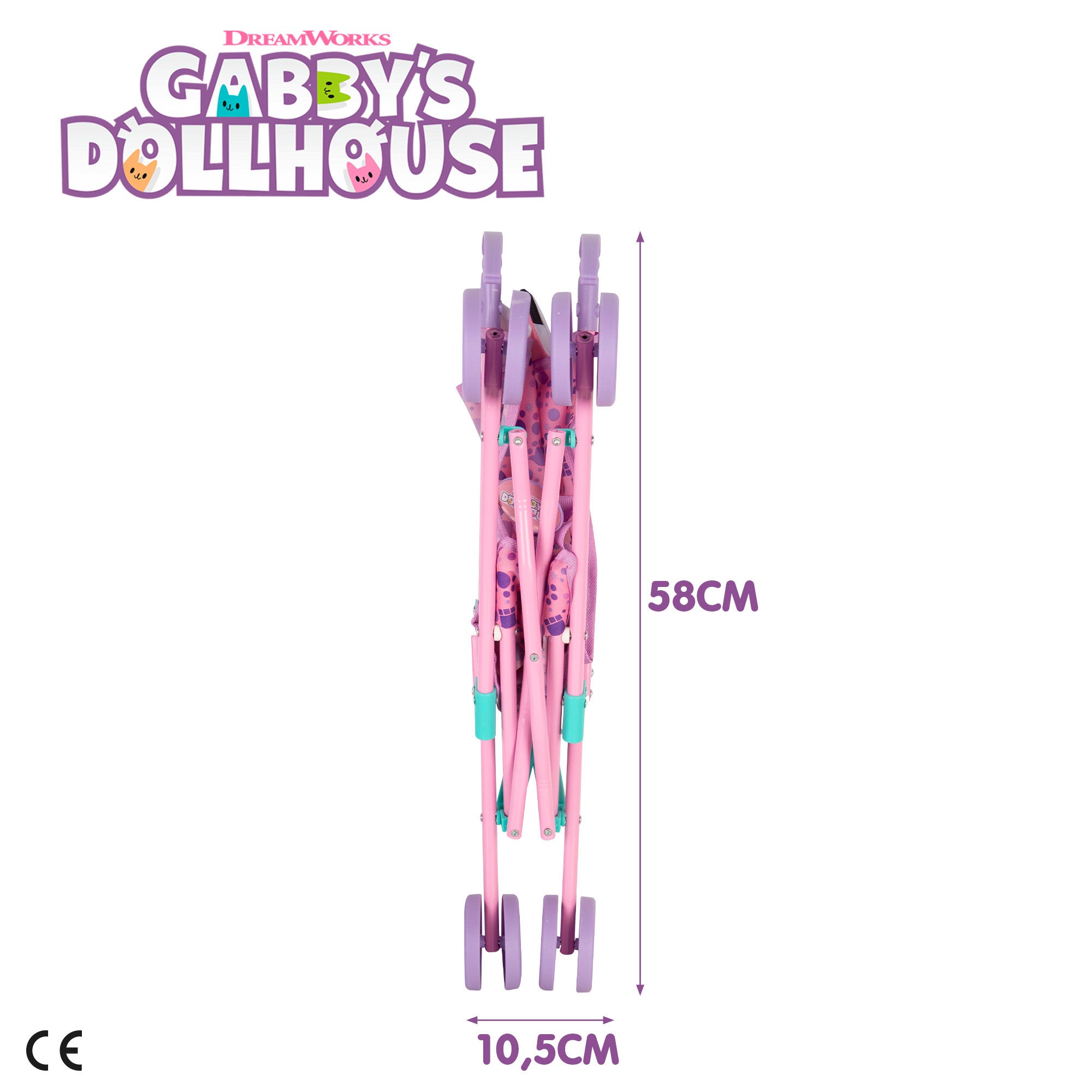 Gabby's Dollhouse Silla paseo muñecas 53 cm