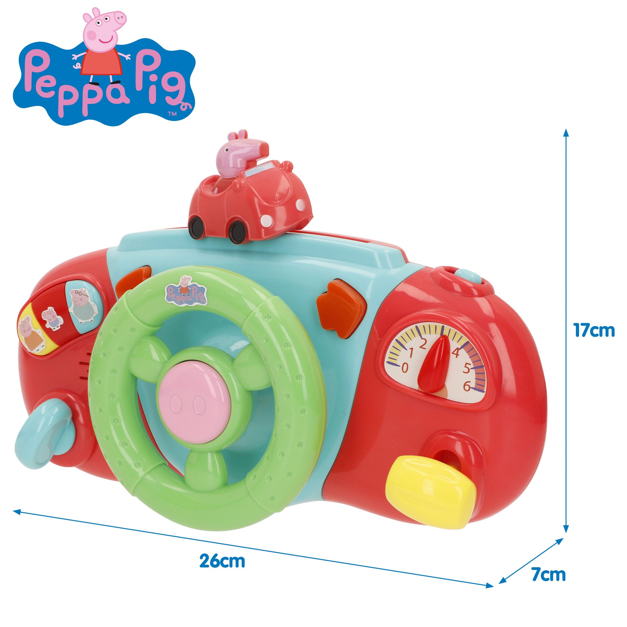 Peppa Pig Volante para carro de bebé con actividades