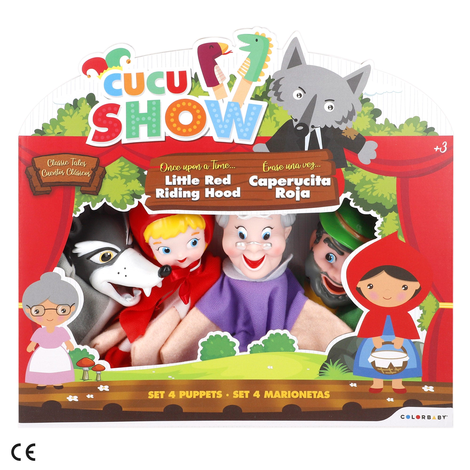 Set Marionetas Caperucita Roja 25 cm Cucu Show