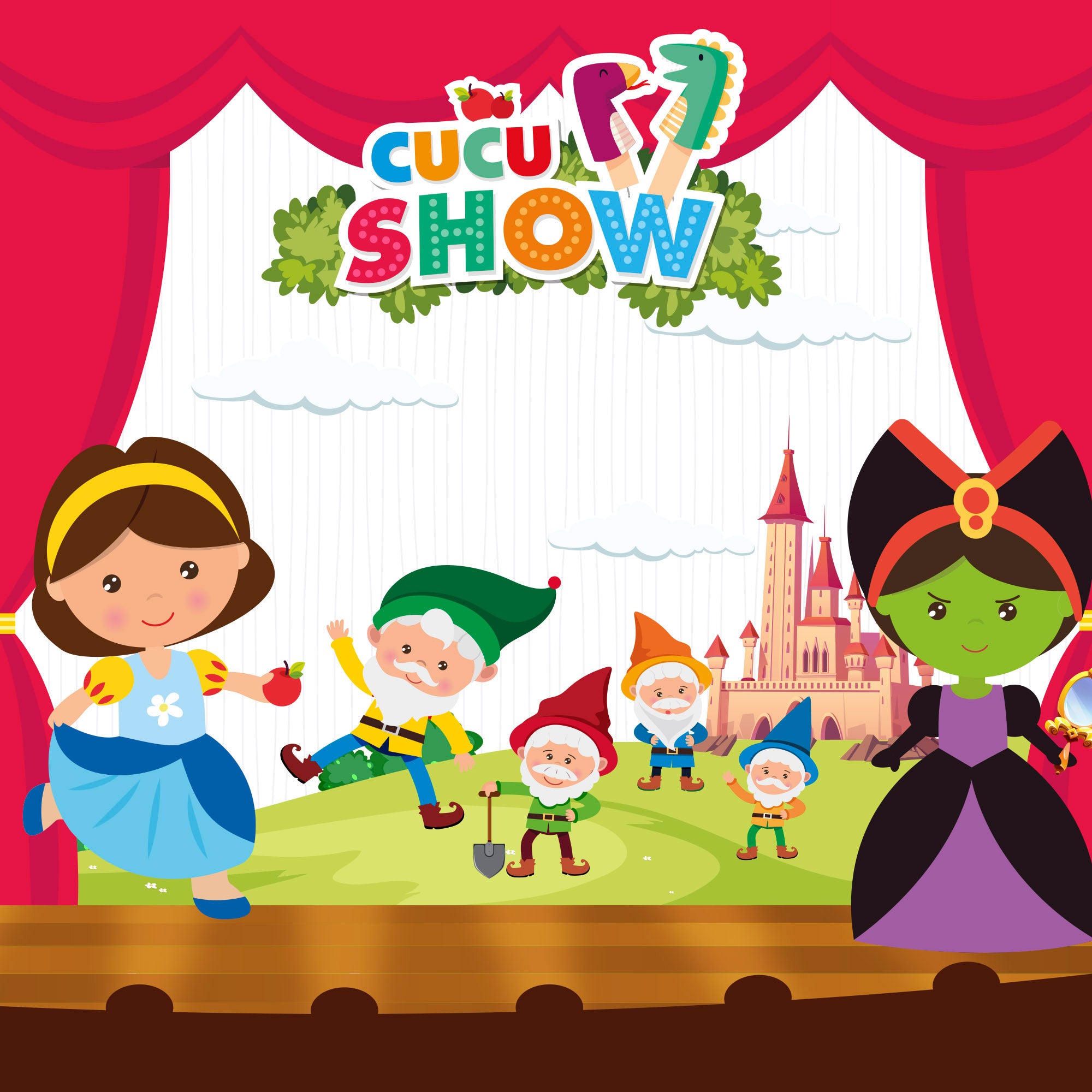 Set Marionetas Blancanieves 25 cm Cucu Show
