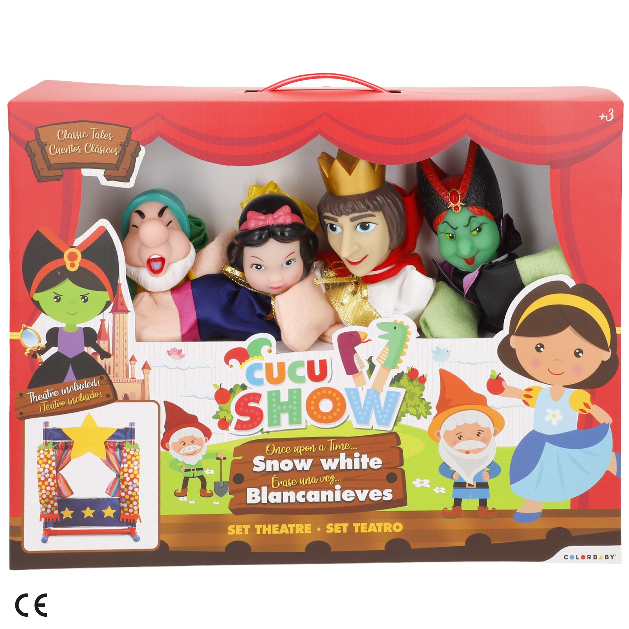 Set Teatro de marionetas Blancanieves 25 cm Cucu Show