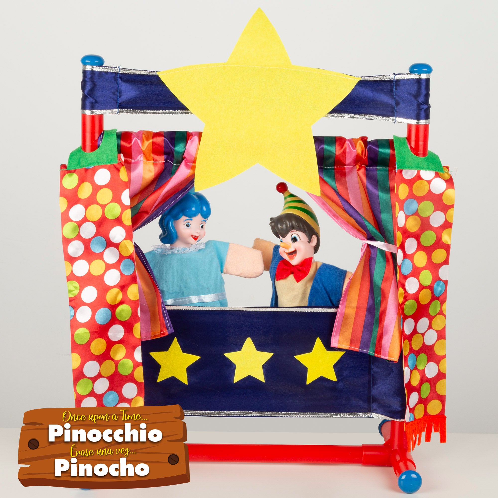 Set Teatro de marionetas Pinocho 25 cm Cucu Show