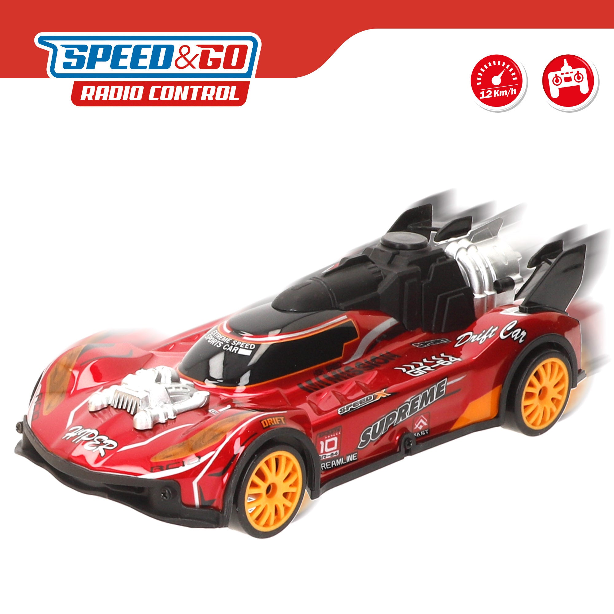 Carro Telecomandado Xtreme Drift com acessórios escala 1:18 Speed&Go