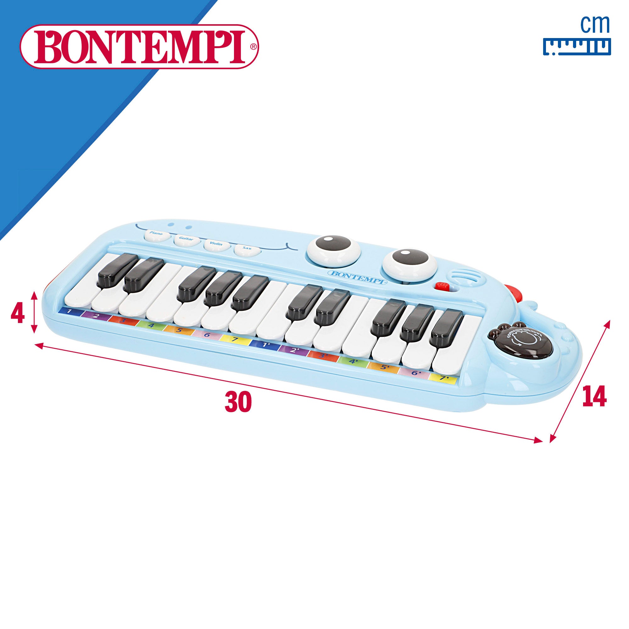 Piano infantil de juguete con luz y efectos de sonido 24 teclas Bontempi