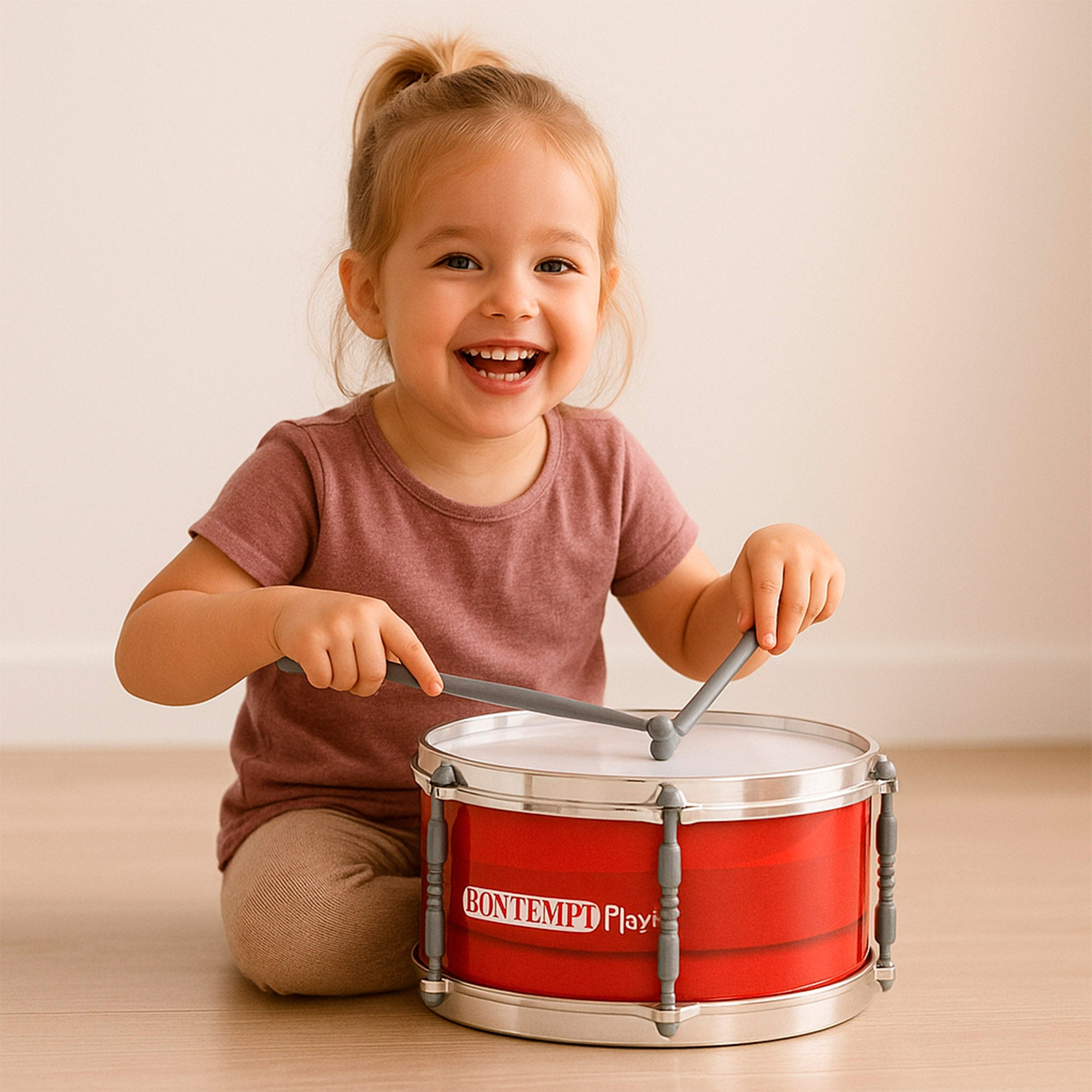 Tambor infantil 31 cm con bandolera y baqueta Bontempi