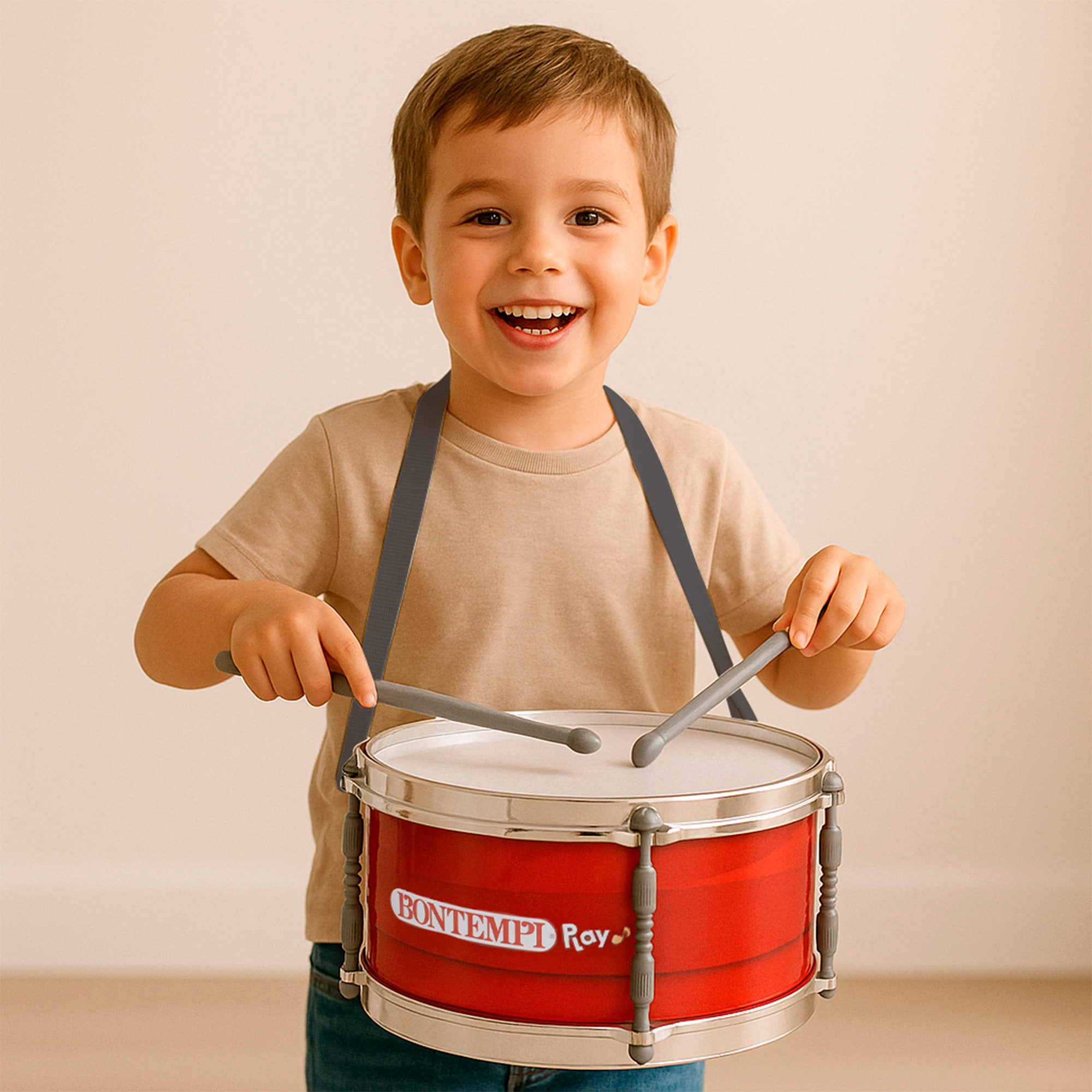 Tambor infantil 31 cm con bandolera y baqueta Bontempi