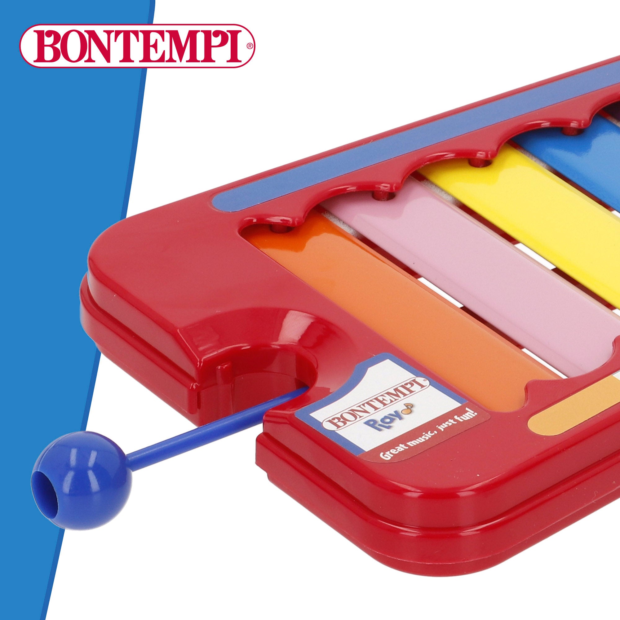Xilófono infantil de metal con 8 notas y baqueta Bontempi