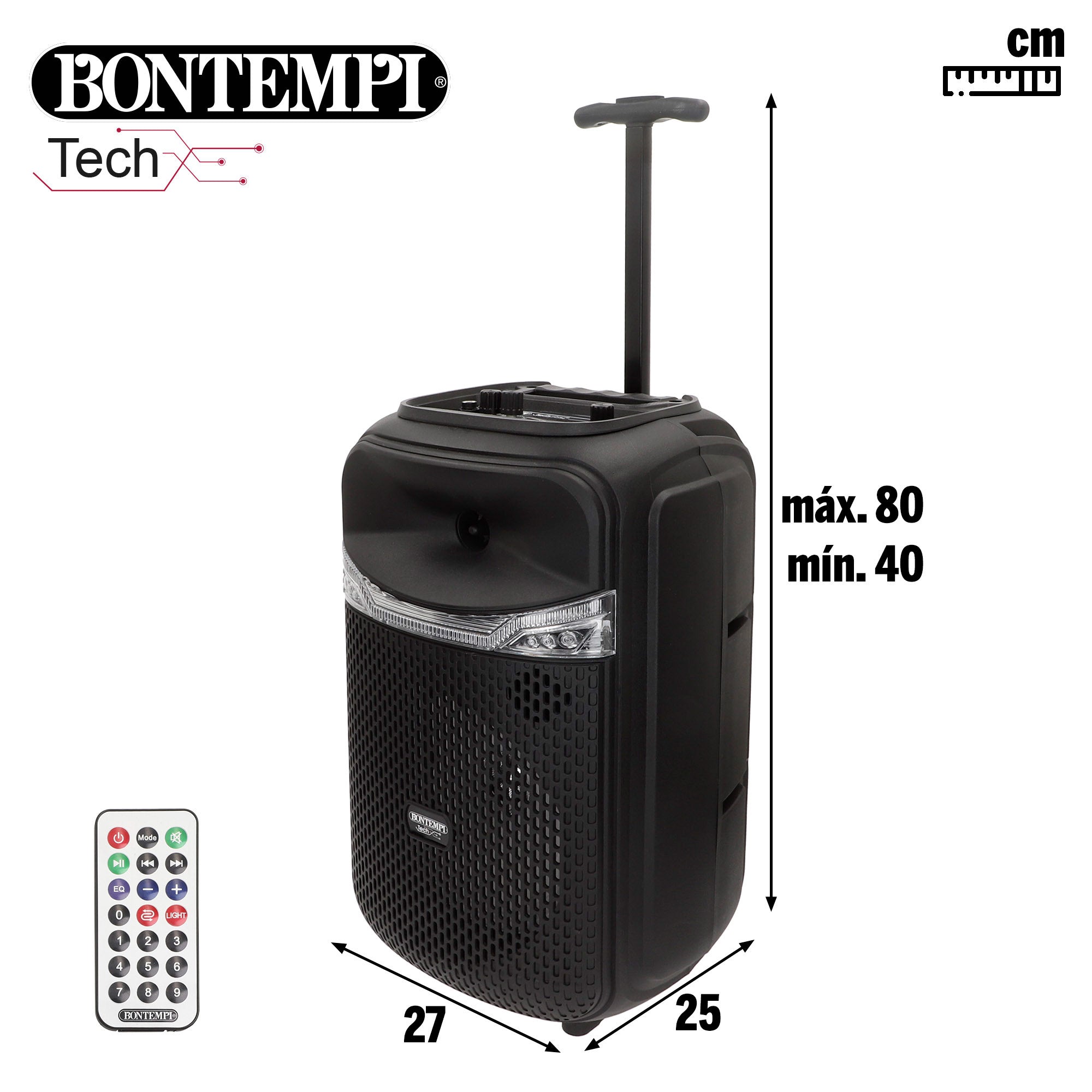 Altavoz inalámbrico maleta y 2 micrófonos Bontempi