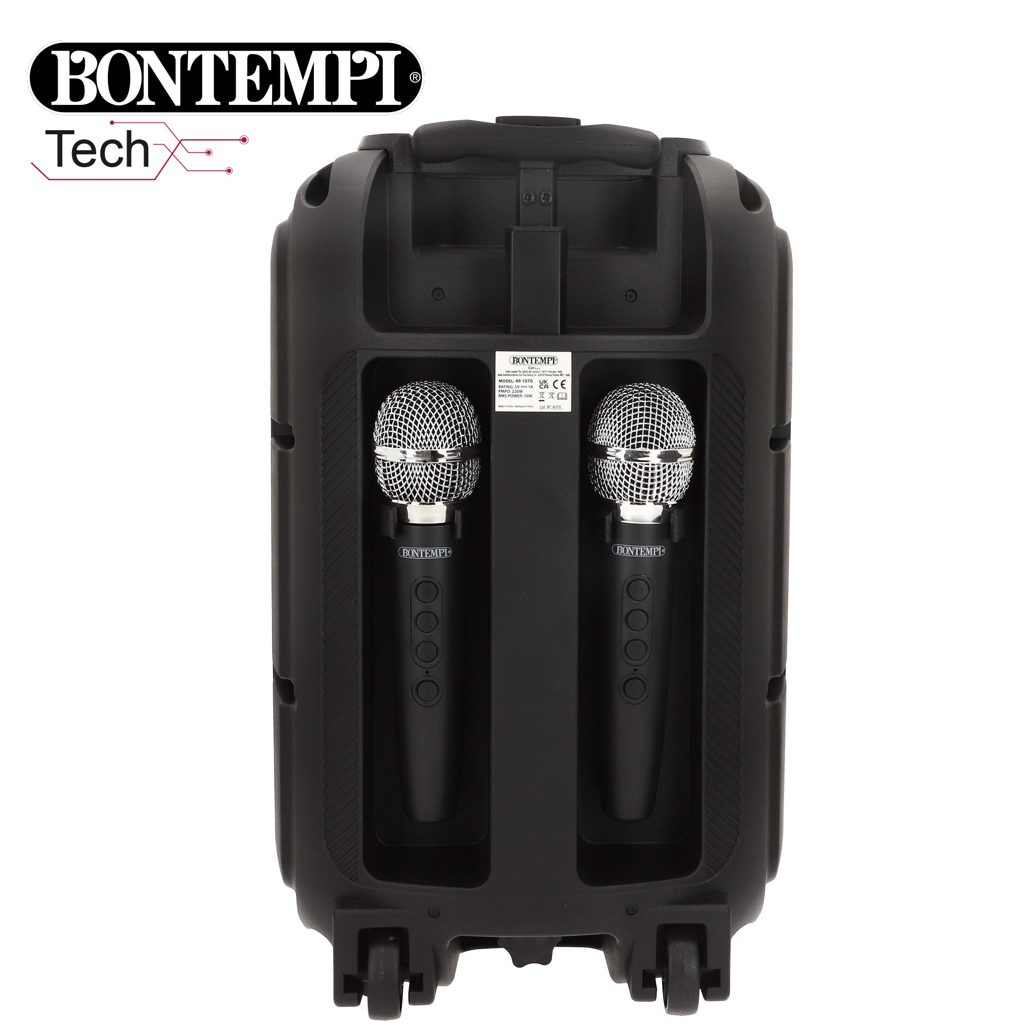 Altavoz inalámbrico maleta y 2 micrófonos Bontempi