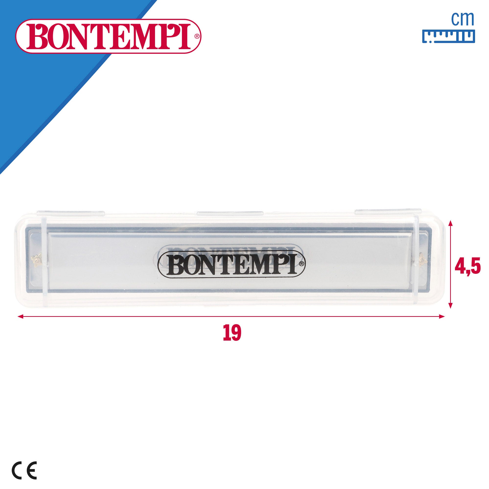 Armónica metálica con 24 notas y estuche protector Bontempi